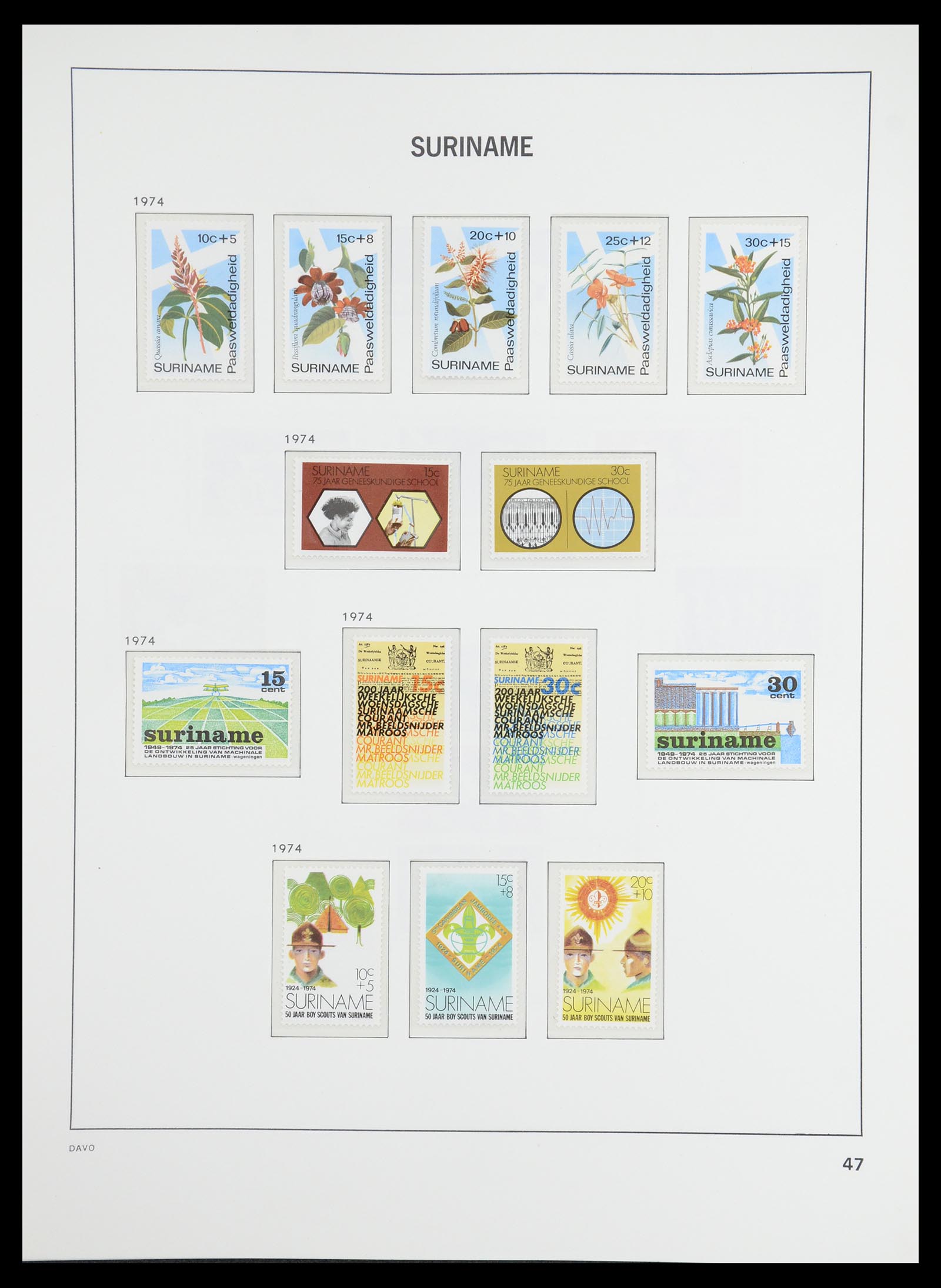 36407 041 - Postzegelverzameling 36407 Suriname 1927-1990.