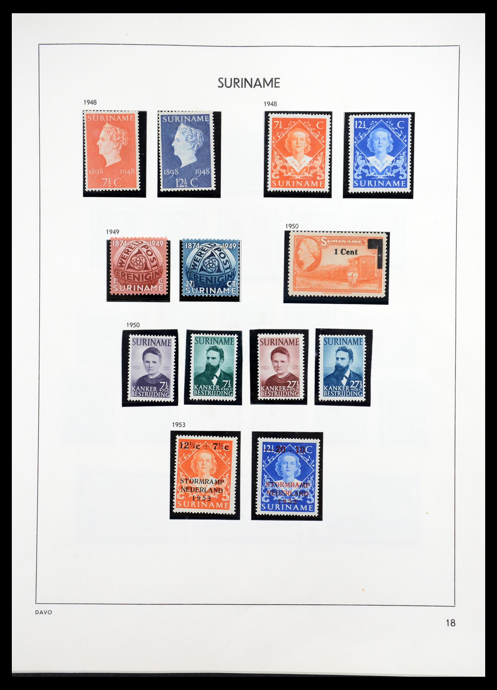 36407 060 - Postzegelverzameling 36407 Suriname 1927-1990.