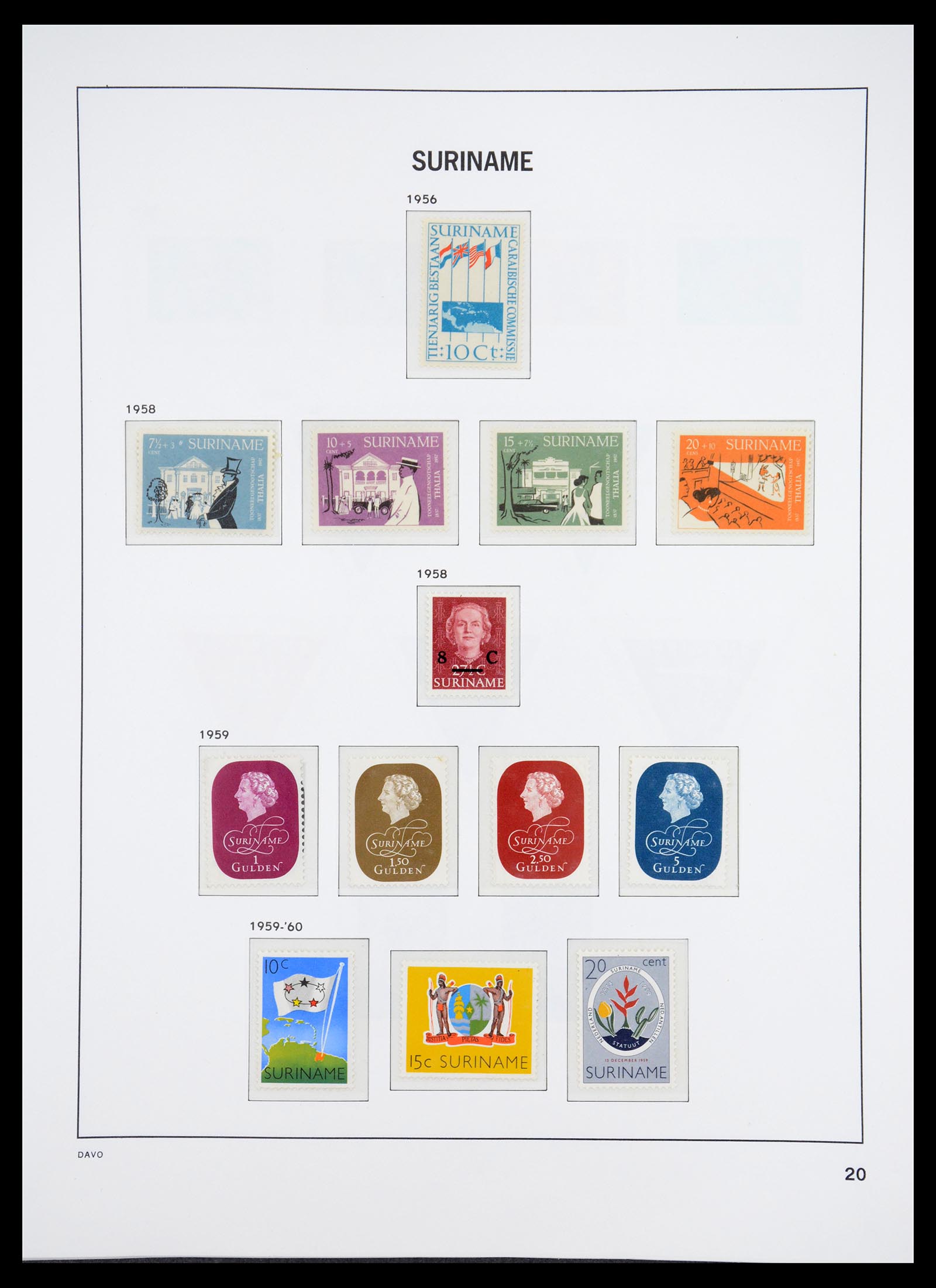 36407 063 - Postzegelverzameling 36407 Suriname 1927-1990.