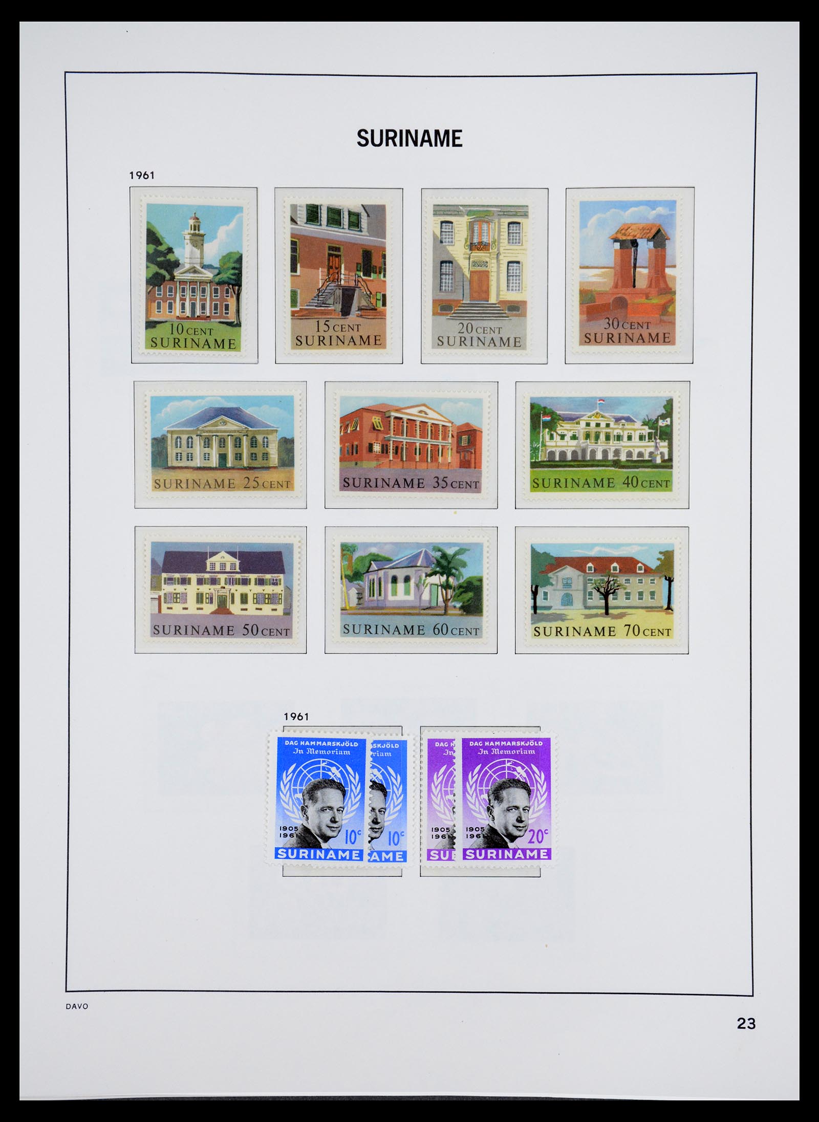 36407 066 - Postzegelverzameling 36407 Suriname 1927-1990.