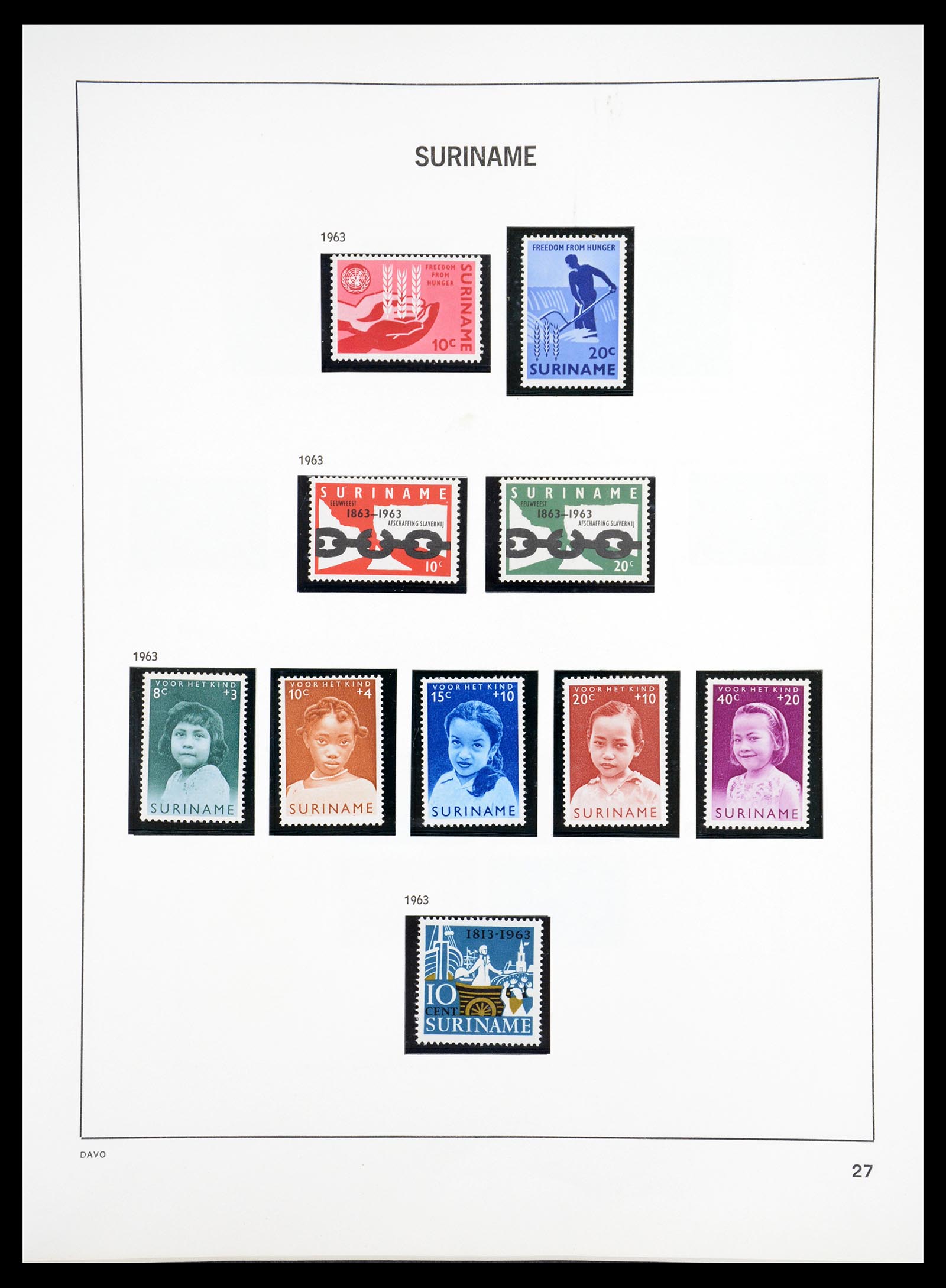 36407 071 - Postzegelverzameling 36407 Suriname 1927-1990.