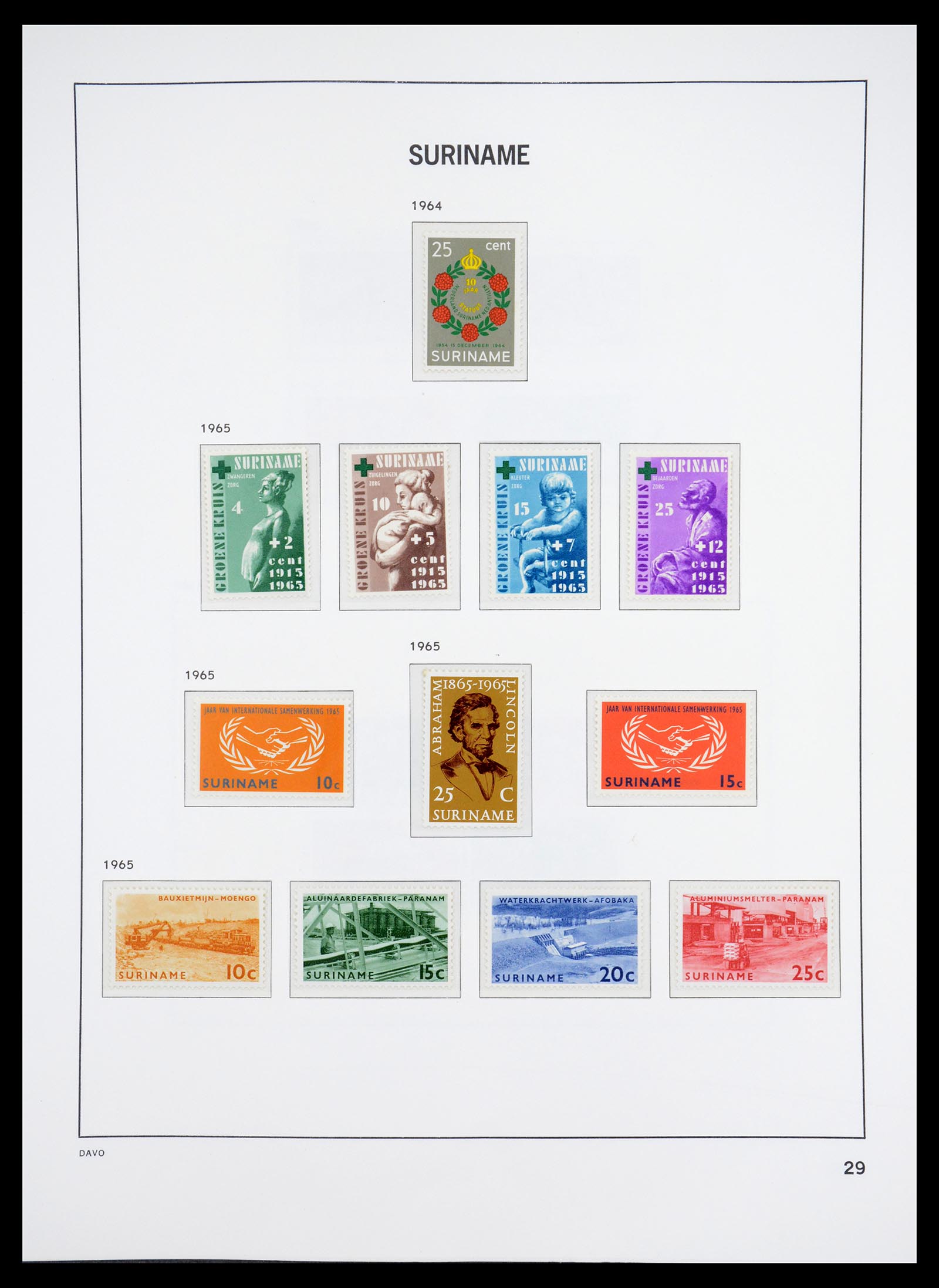 36407 074 - Postzegelverzameling 36407 Suriname 1927-1990.