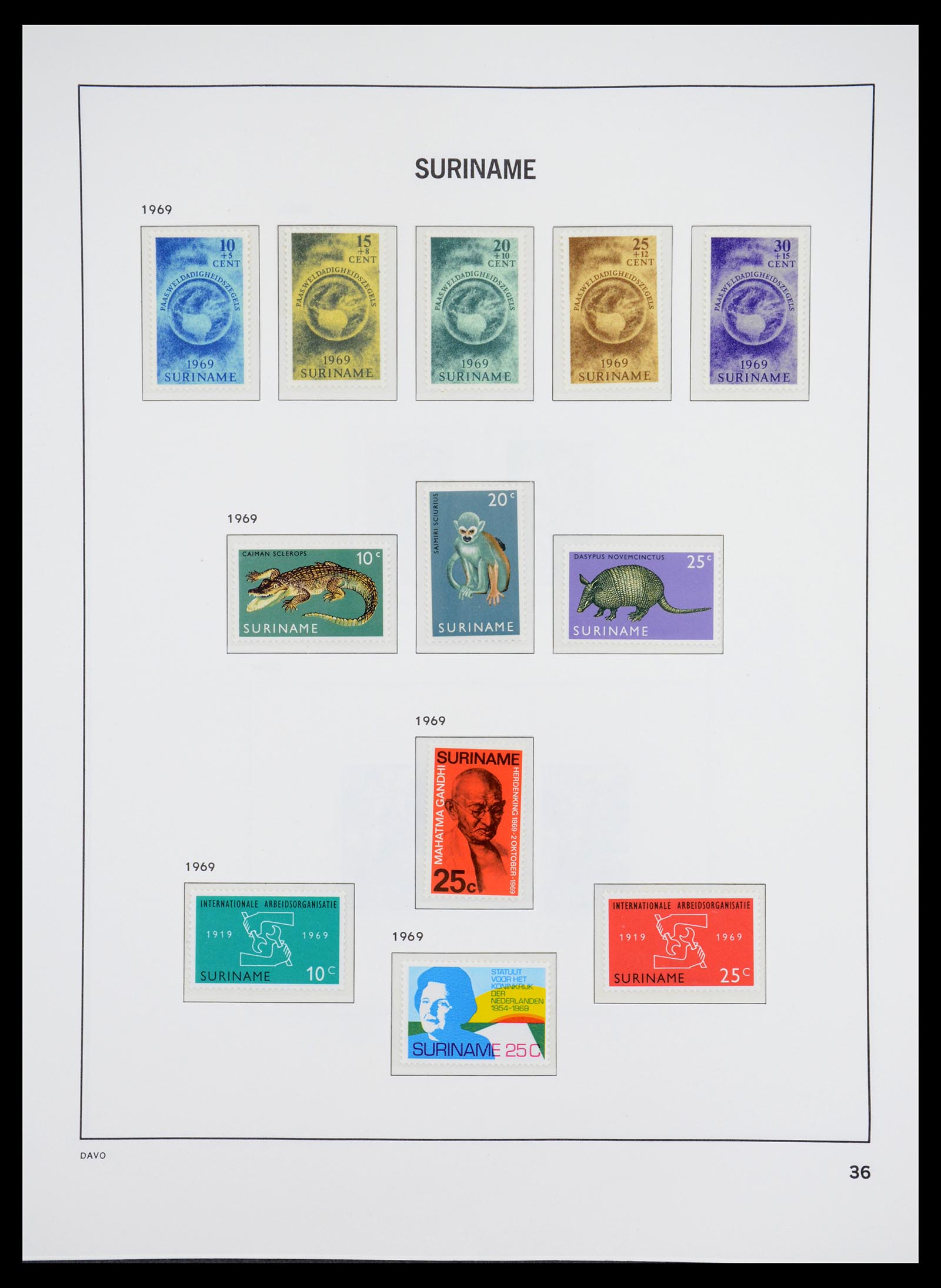 36407 082 - Postzegelverzameling 36407 Suriname 1927-1990.