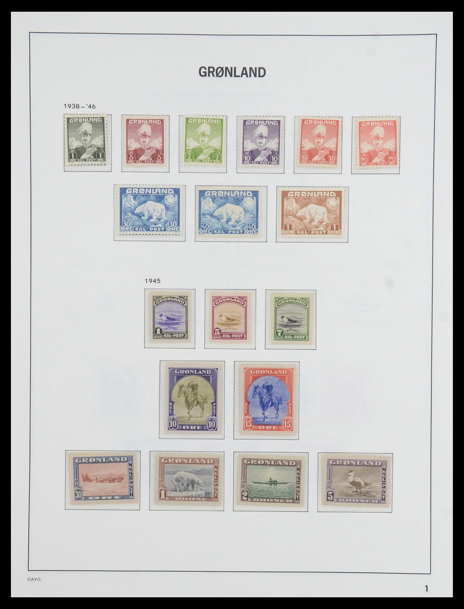 36408 001 - Postzegelverzameling 36408 Groenland 1938-2002.