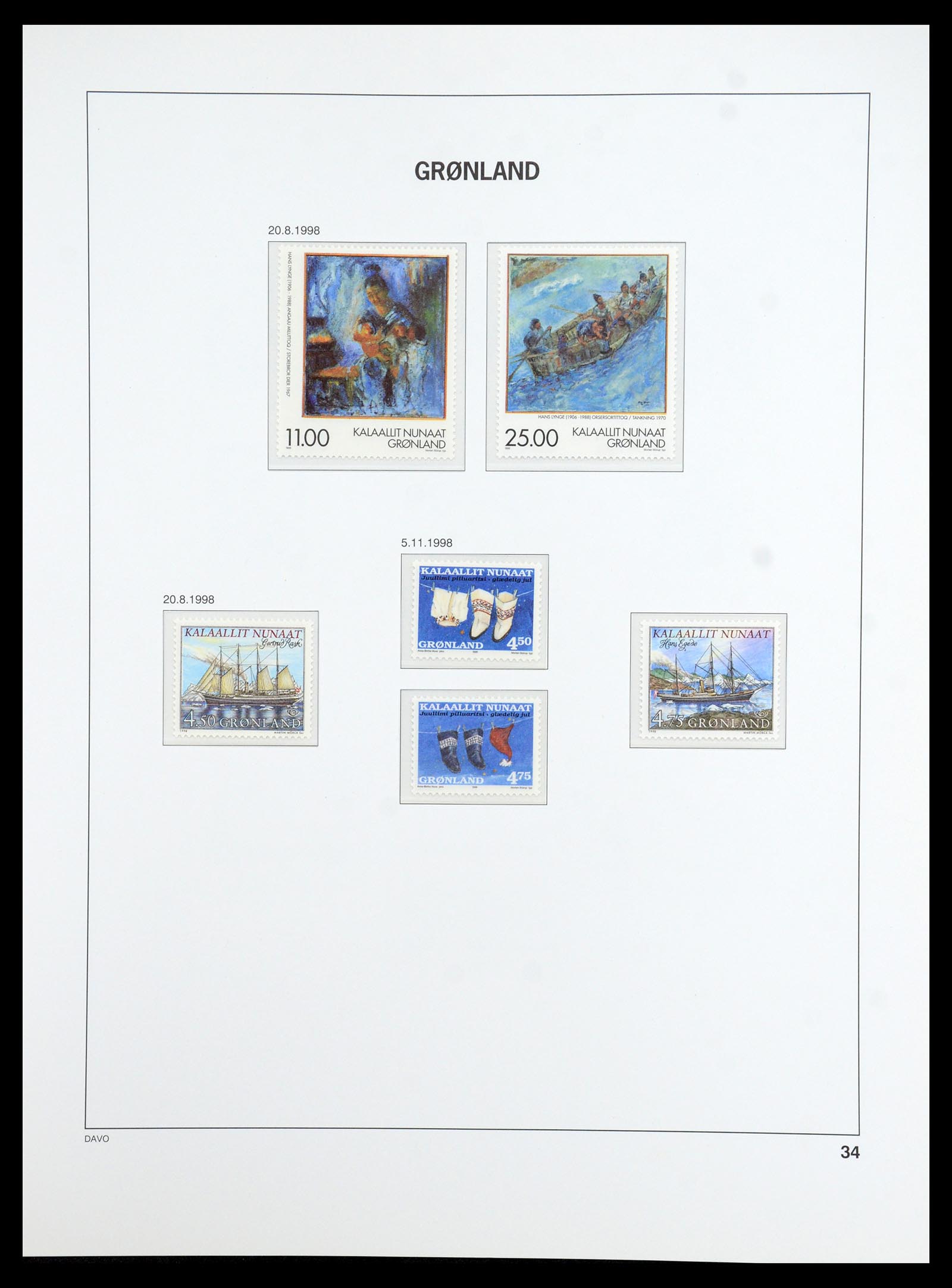 36408 034 - Postzegelverzameling 36408 Groenland 1938-2002.