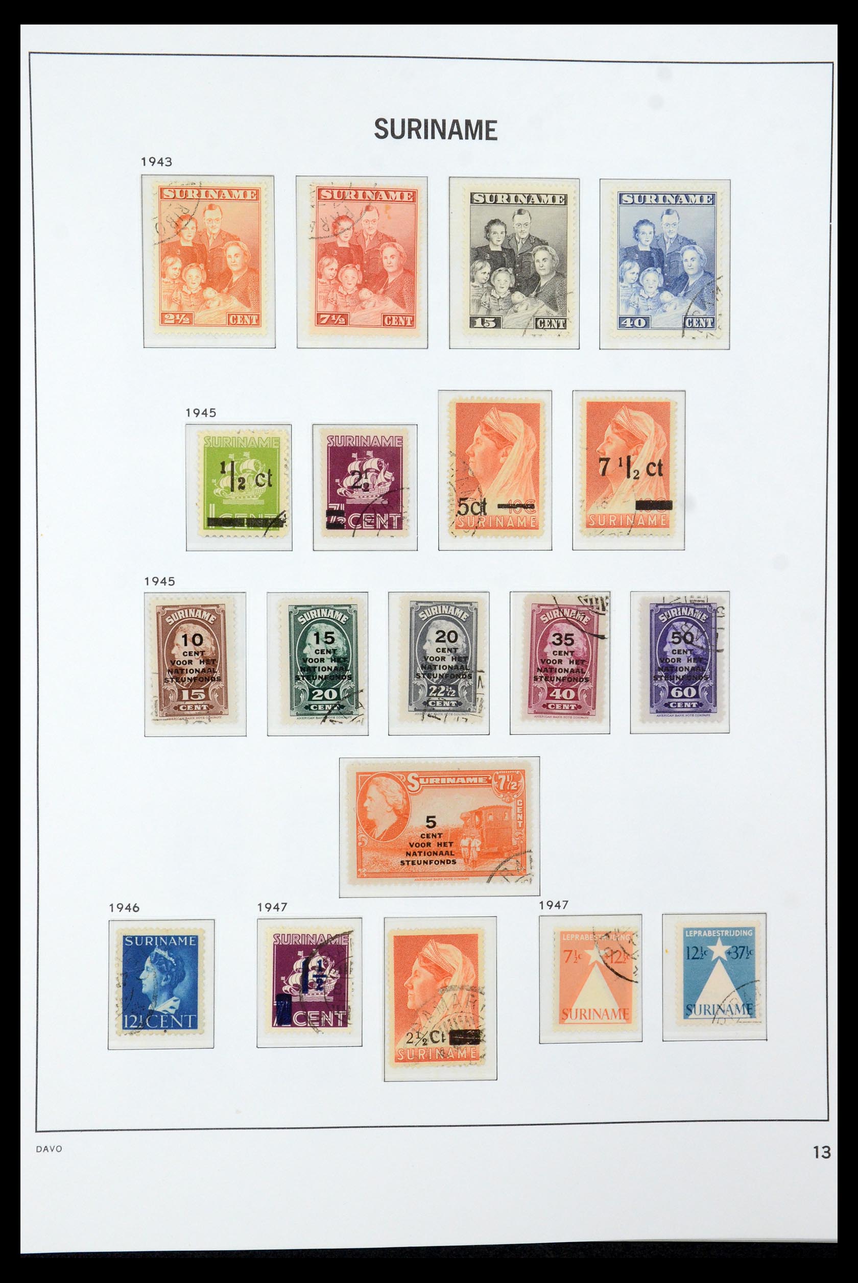 36422 013 - Postzegelverzameling 36422 Suriname 1873-1975.