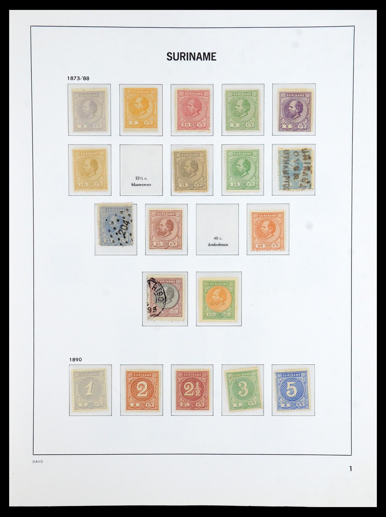 36423 001 - Postzegelverzameling 36423 Suriname 1873-1975.