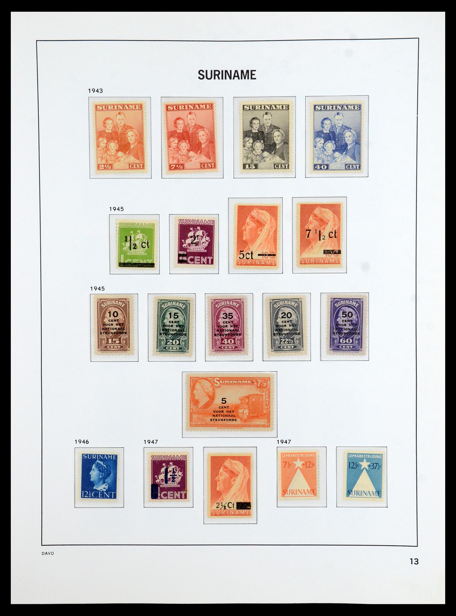 36423 013 - Postzegelverzameling 36423 Suriname 1873-1975.