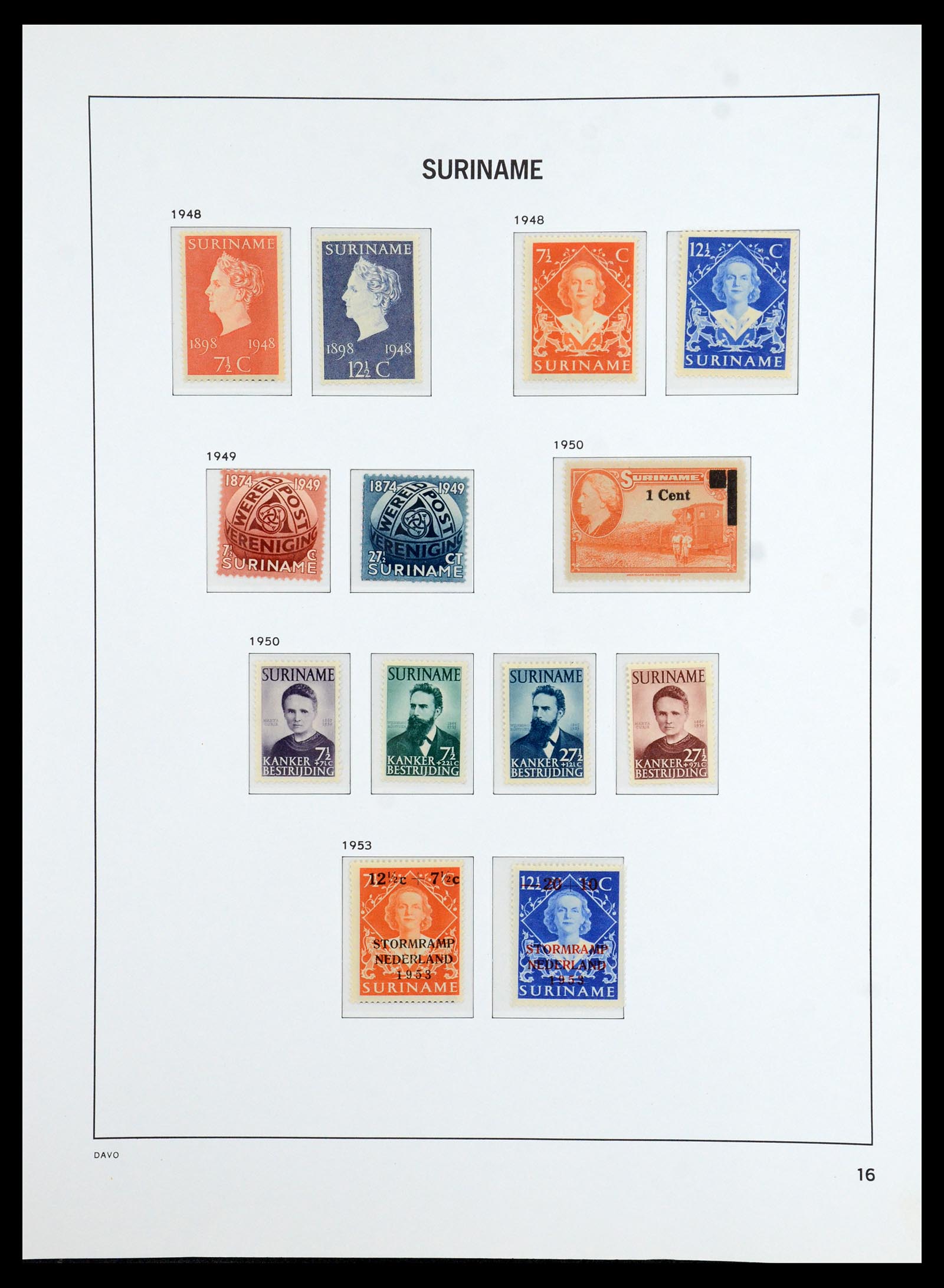 36423 016 - Postzegelverzameling 36423 Suriname 1873-1975.