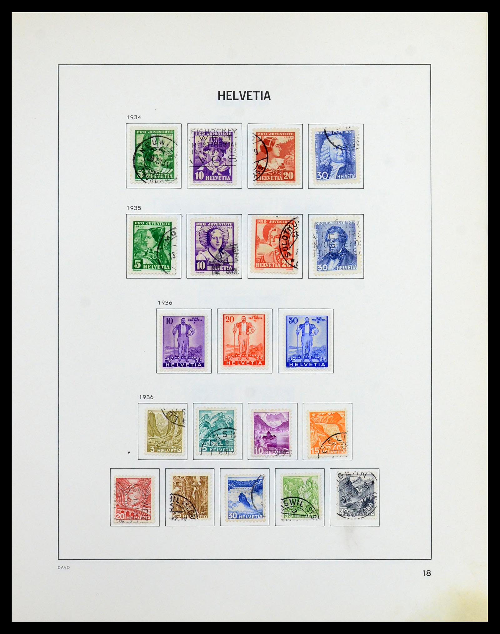 36424 016 - Postzegelverzameling 36424 Zwitserland 1854-1997.