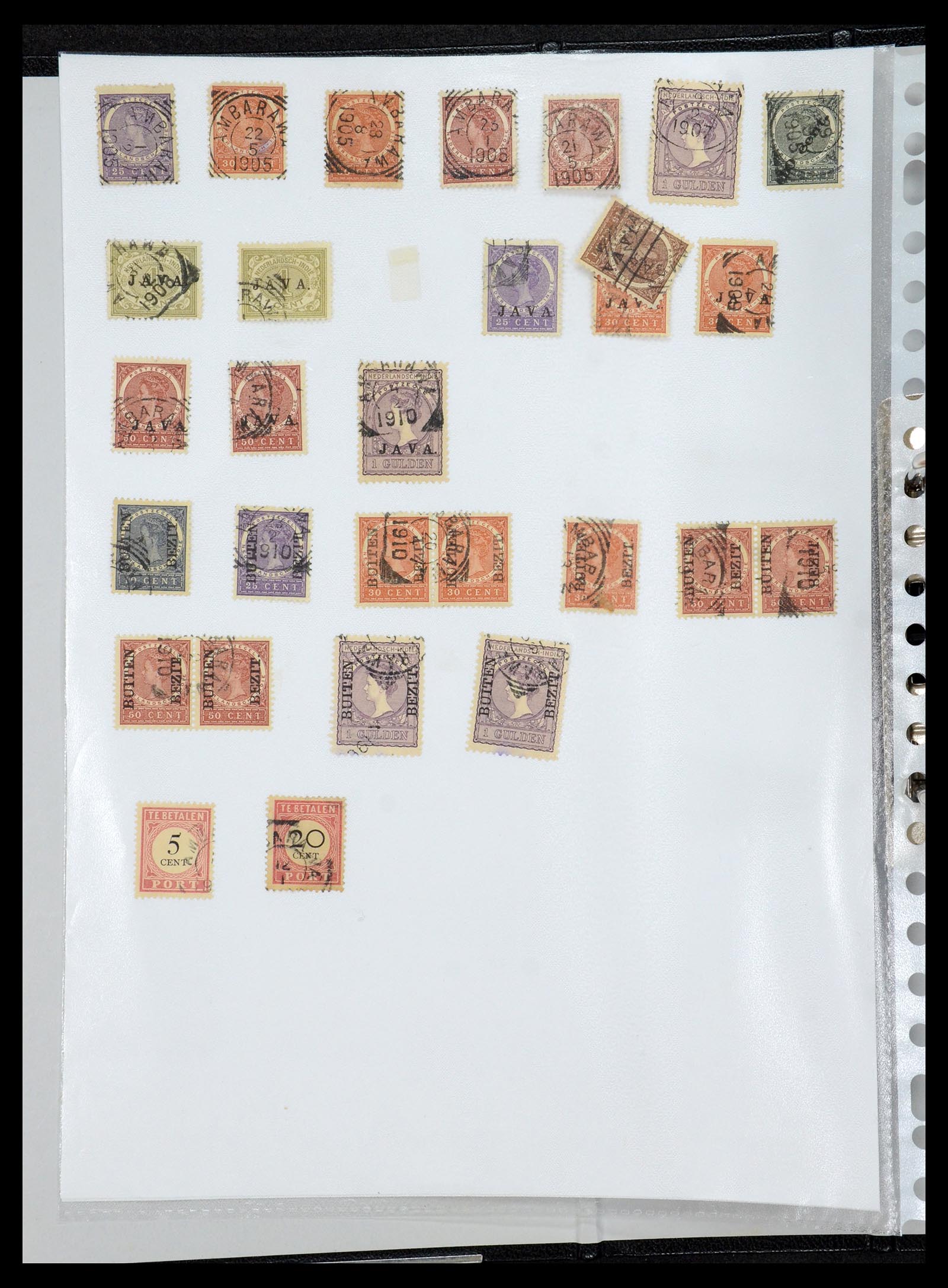 36432 002 - Postzegelverzameling 36432 Nederlands Indië vierkant stempels.