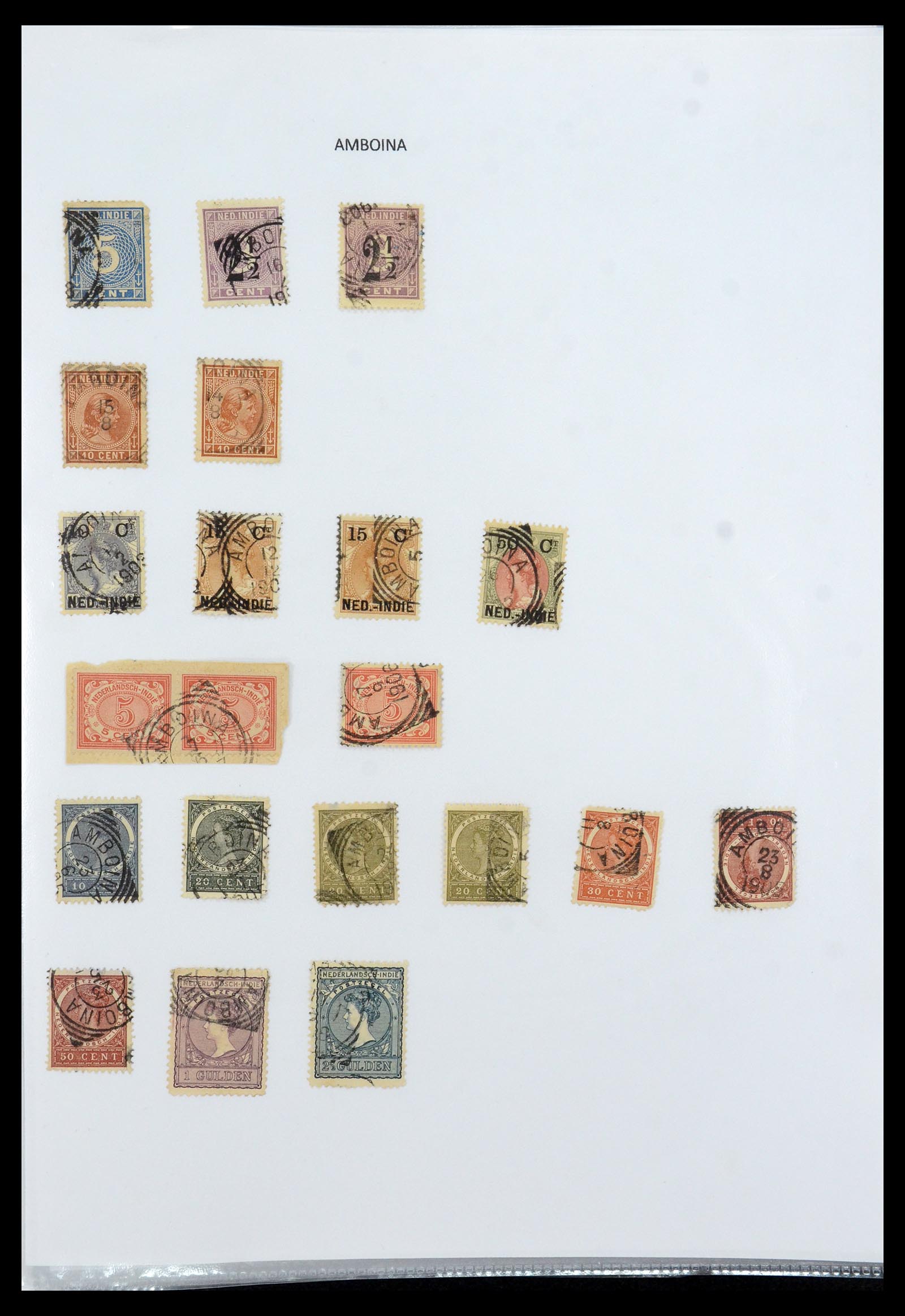 36432 003 - Postzegelverzameling 36432 Nederlands Indië vierkant stempels.