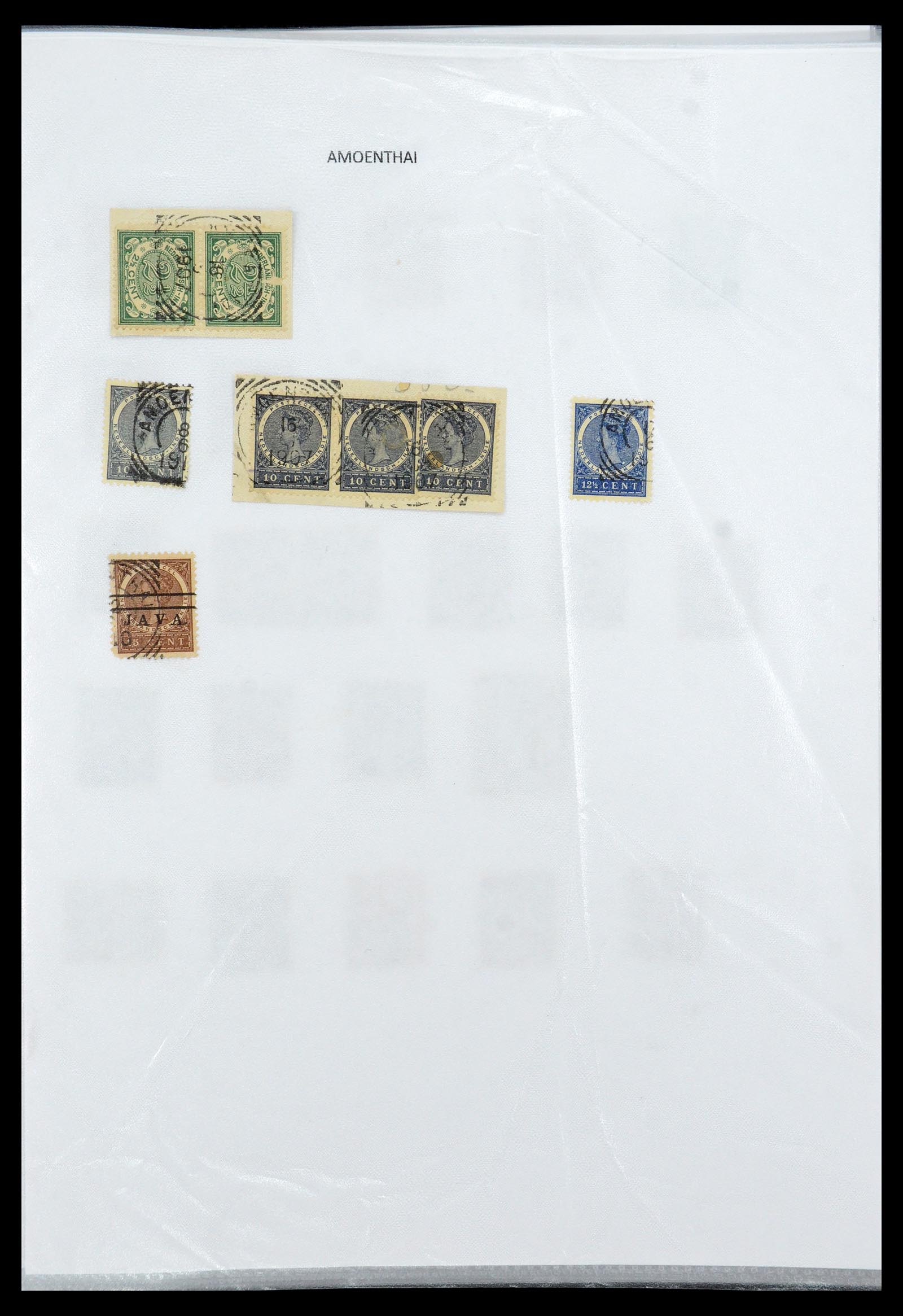 36432 005 - Postzegelverzameling 36432 Nederlands Indië vierkant stempels.