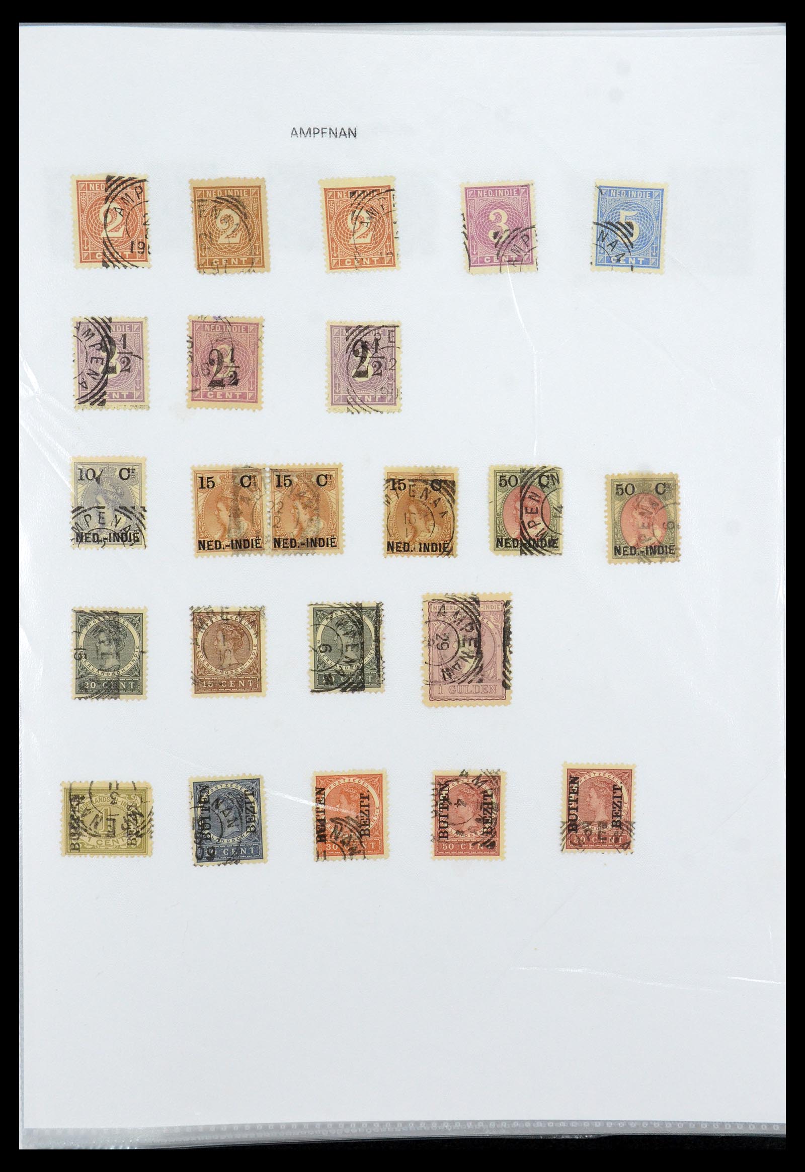 36432 006 - Stamp collection 36432 Dutch east Indies square cancels.