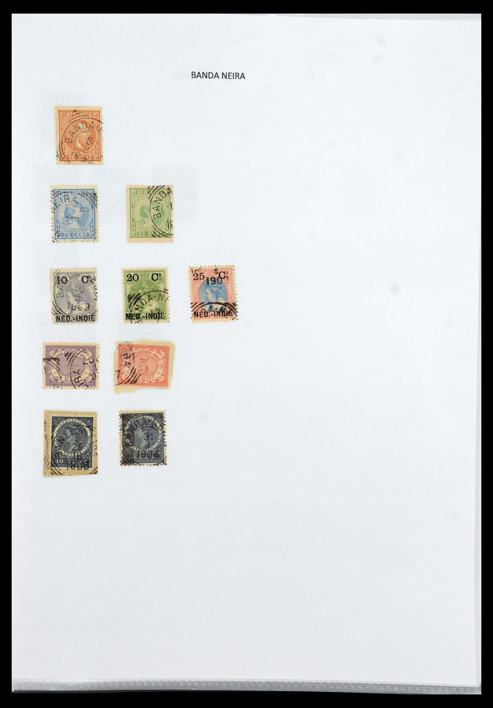 36432 009 - Postzegelverzameling 36432 Nederlands Indië vierkant stempels.