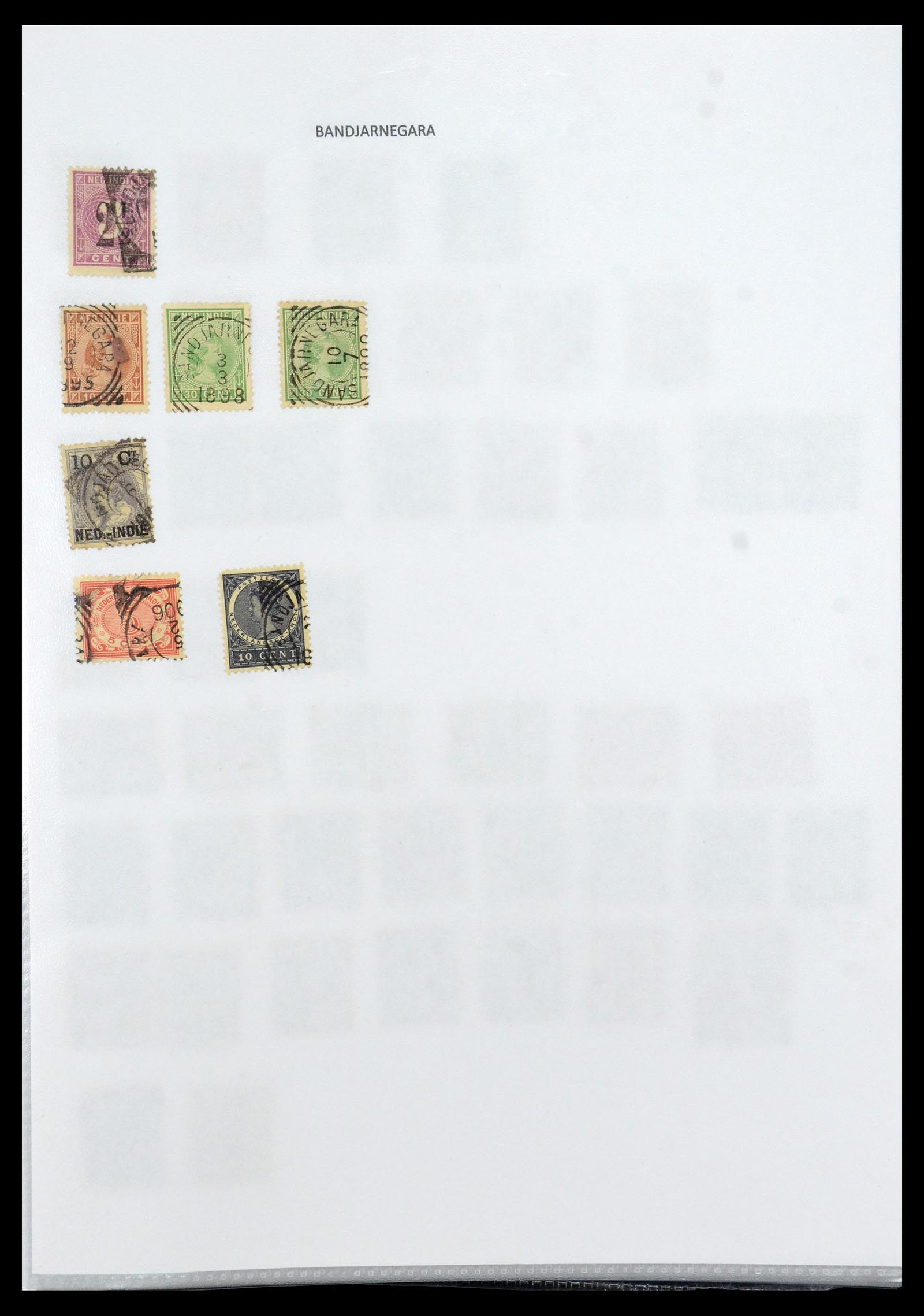 36432 010 - Stamp collection 36432 Dutch east Indies square cancels.