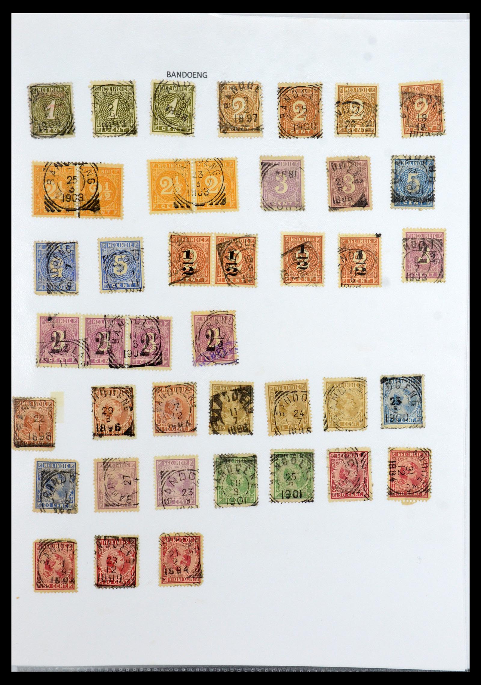 36432 012 - Stamp collection 36432 Dutch east Indies square cancels.