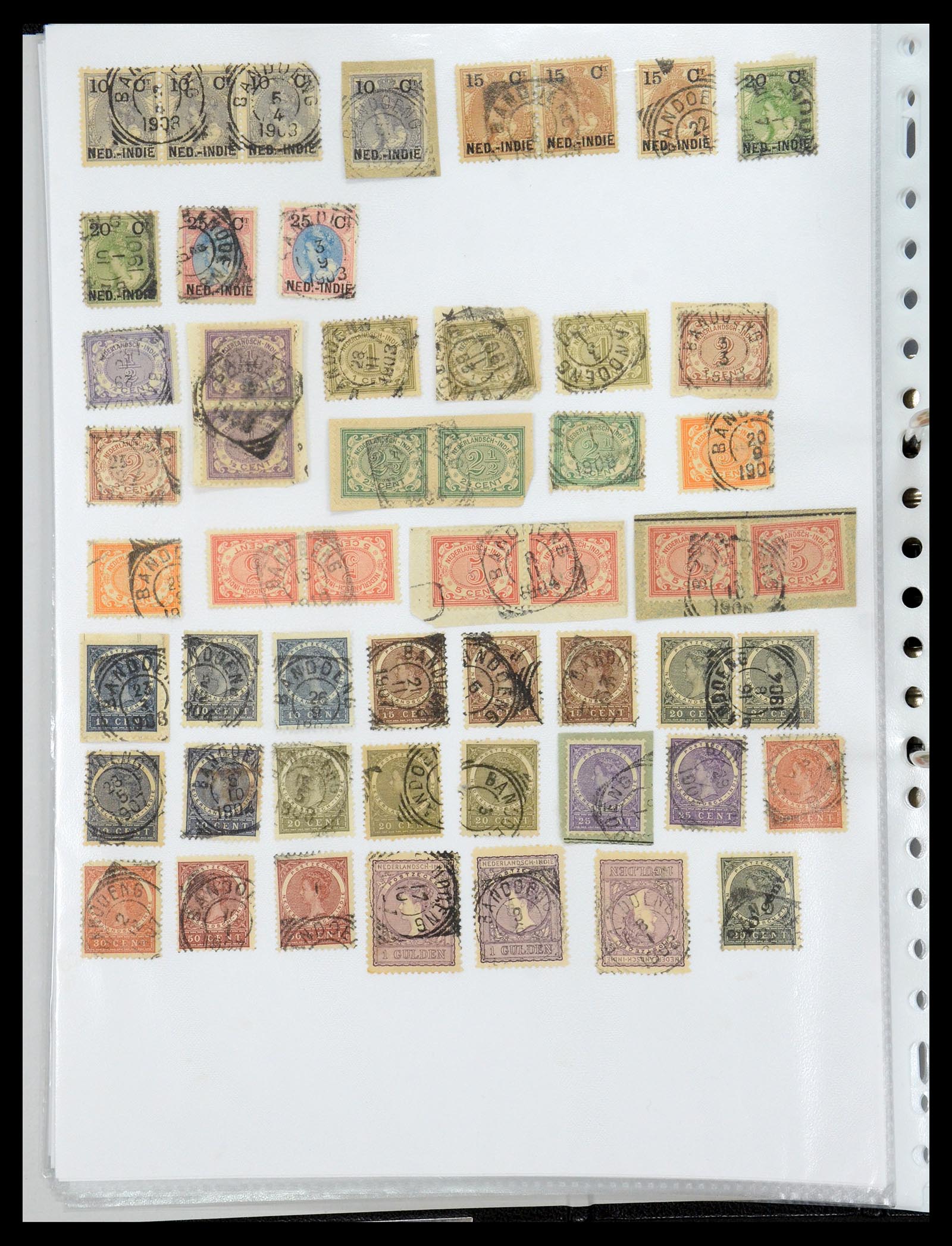 36432 014 - Postzegelverzameling 36432 Nederlands Indië vierkant stempels.