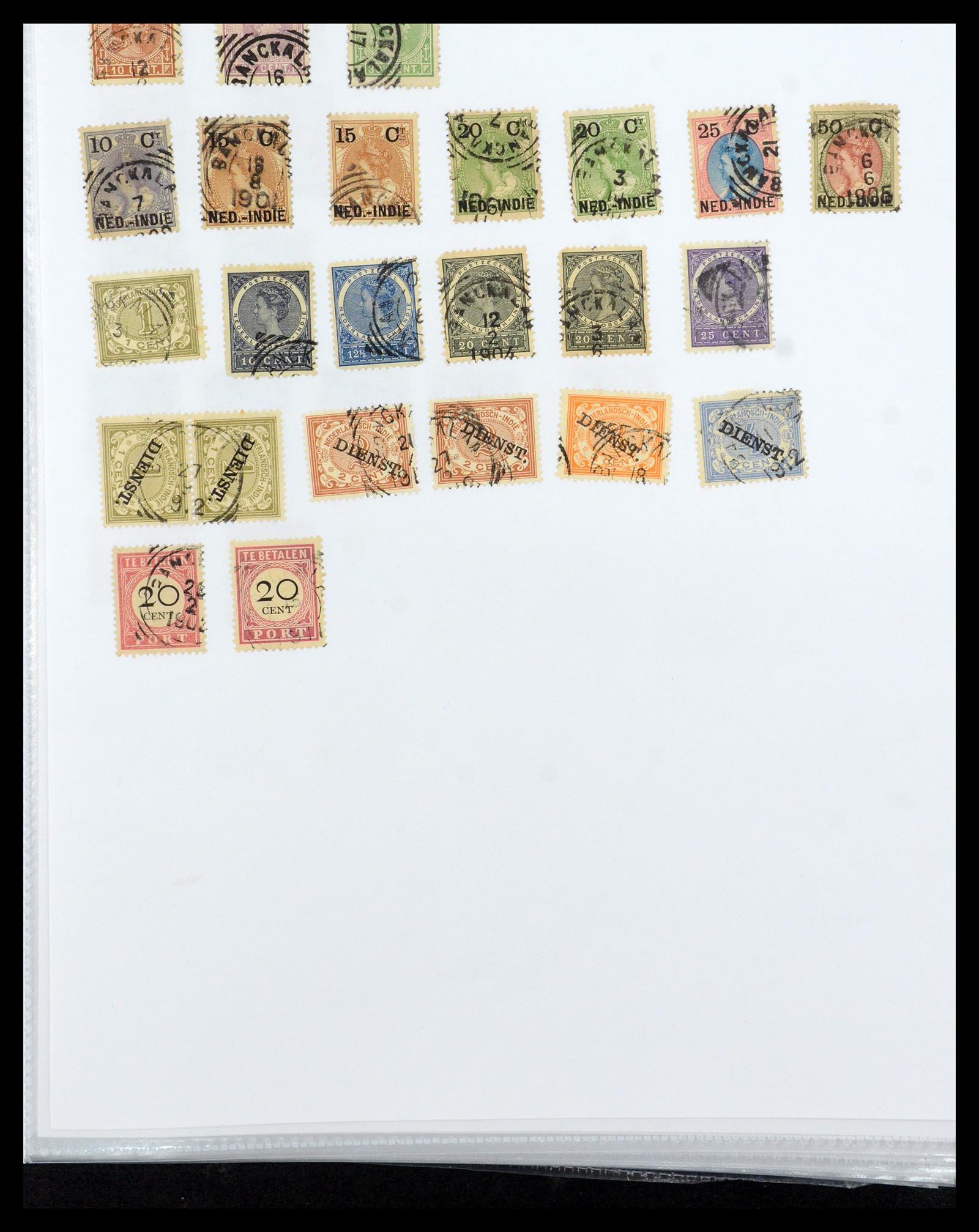 36432 016 - Stamp collection 36432 Dutch east Indies square cancels.