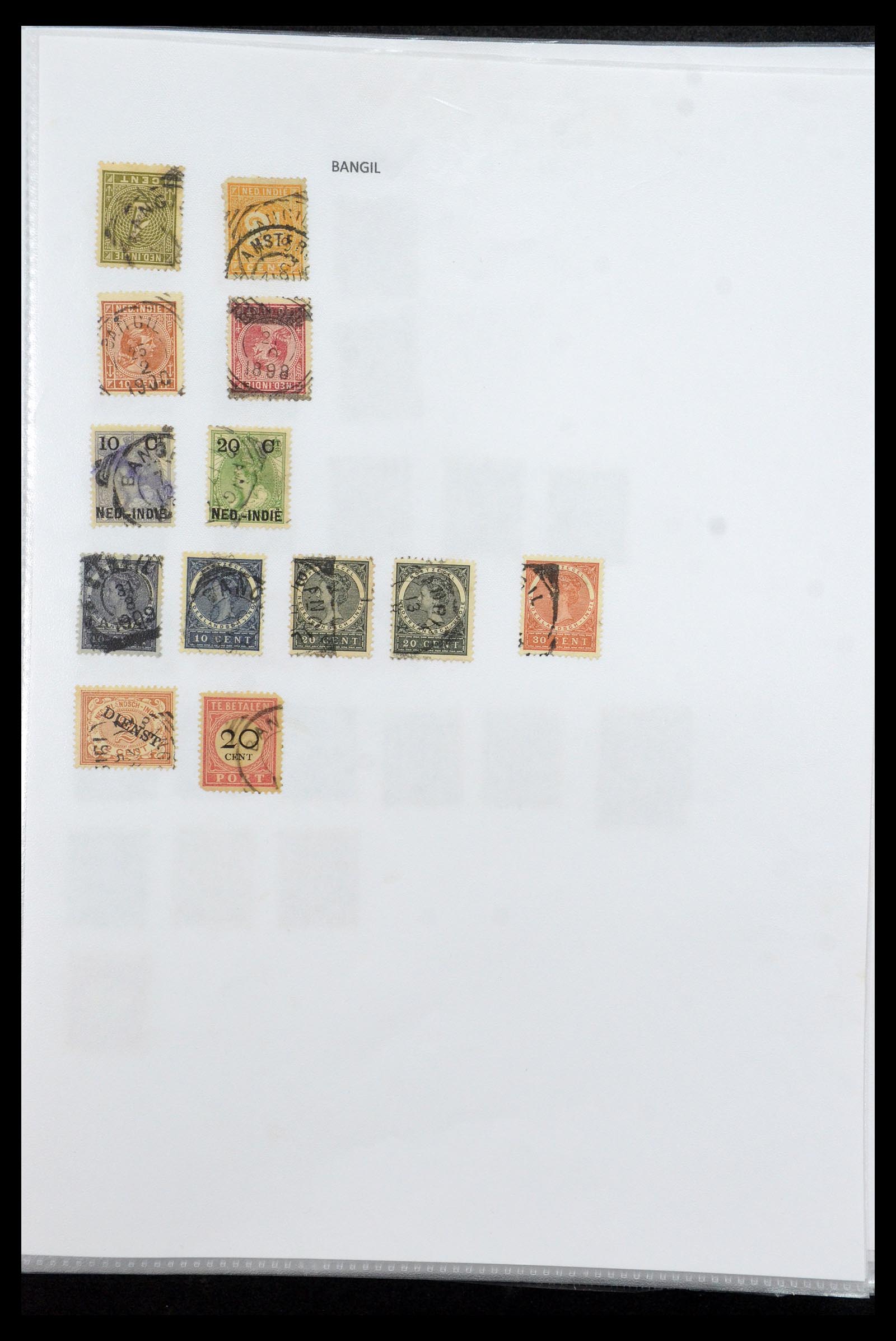 36432 017 - Postzegelverzameling 36432 Nederlands Indië vierkant stempels.