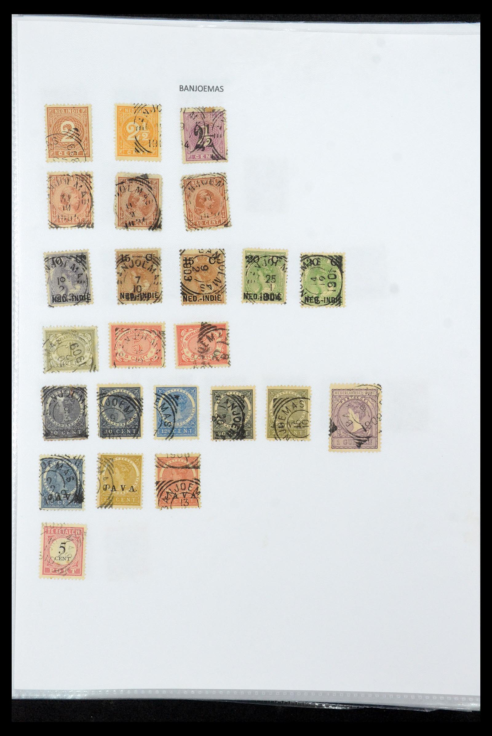 36432 018 - Stamp collection 36432 Dutch east Indies square cancels.