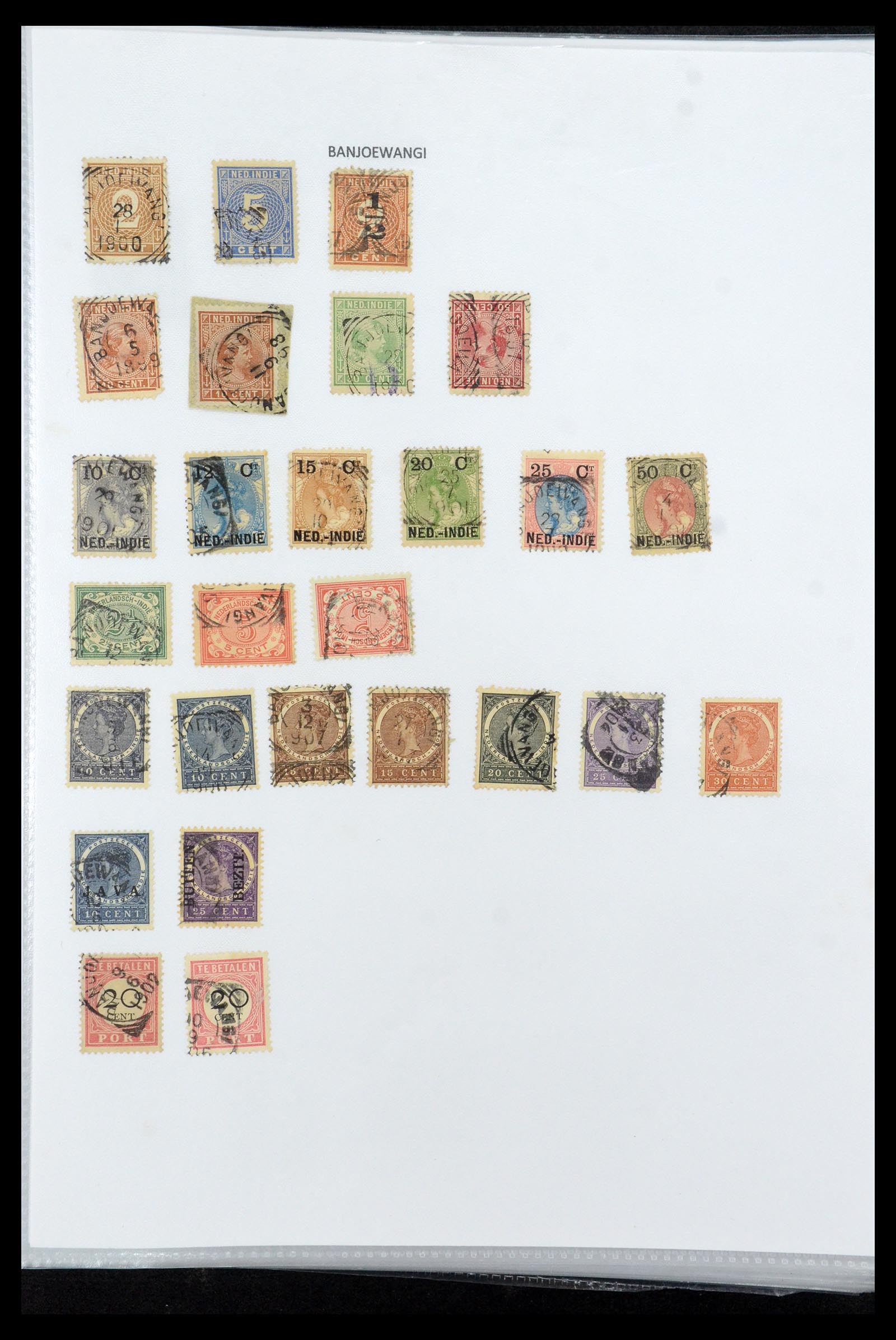 36432 019 - Stamp collection 36432 Dutch east Indies square cancels.