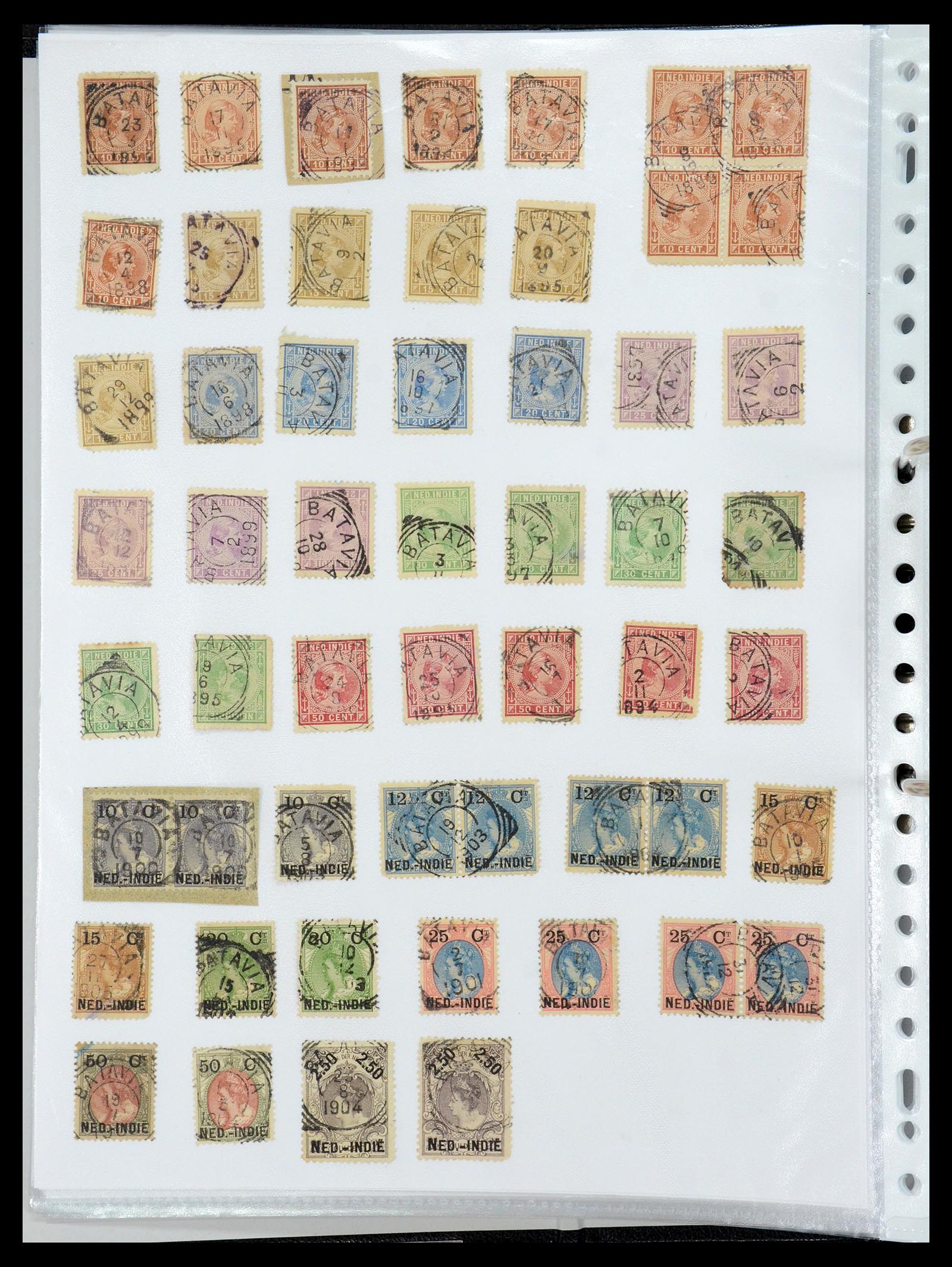 36432 022 - Stamp collection 36432 Dutch east Indies square cancels.