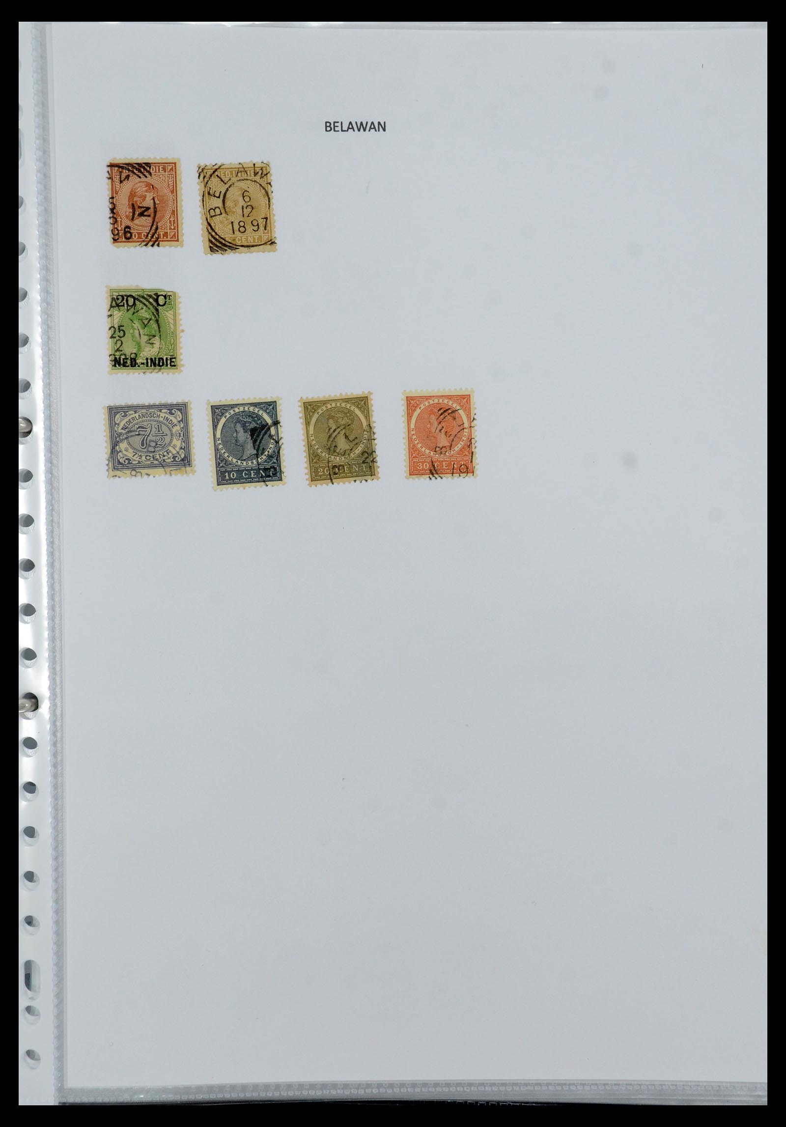 36432 025 - Postzegelverzameling 36432 Nederlands Indië vierkant stempels.