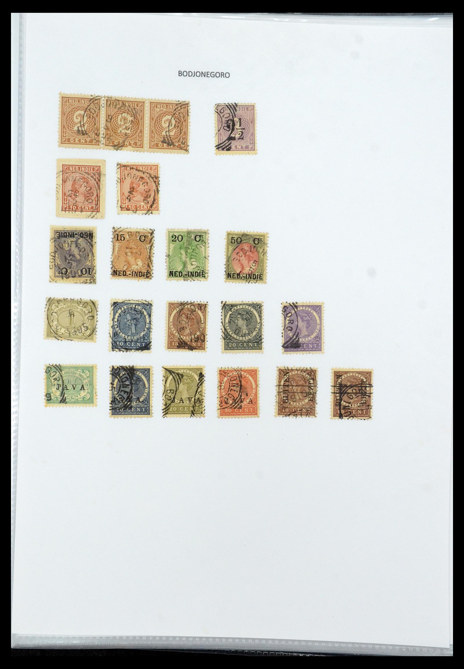 36432 034 - Postzegelverzameling 36432 Nederlands Indië vierkant stempels.