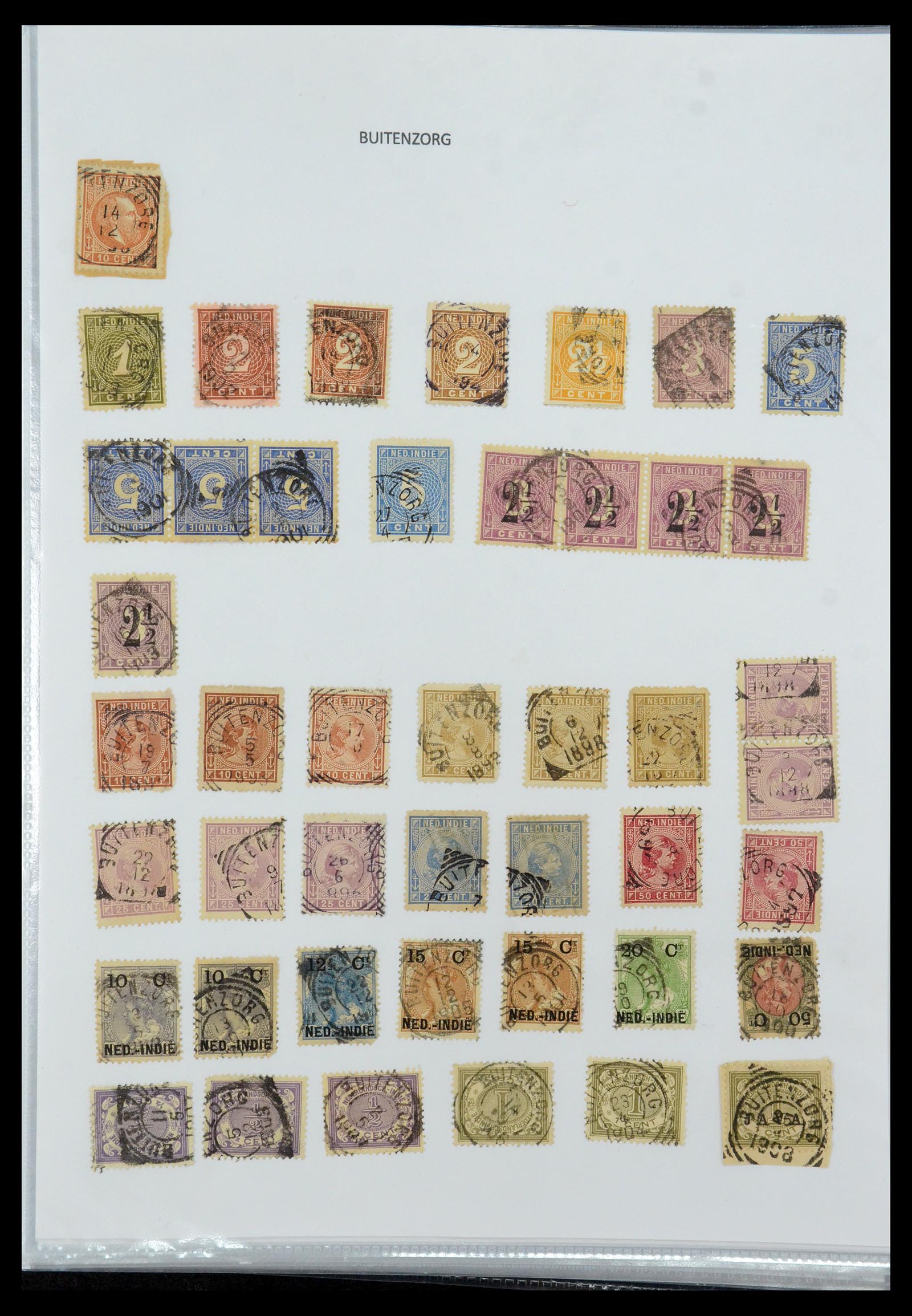 36432 038 - Postzegelverzameling 36432 Nederlands Indië vierkant stempels.