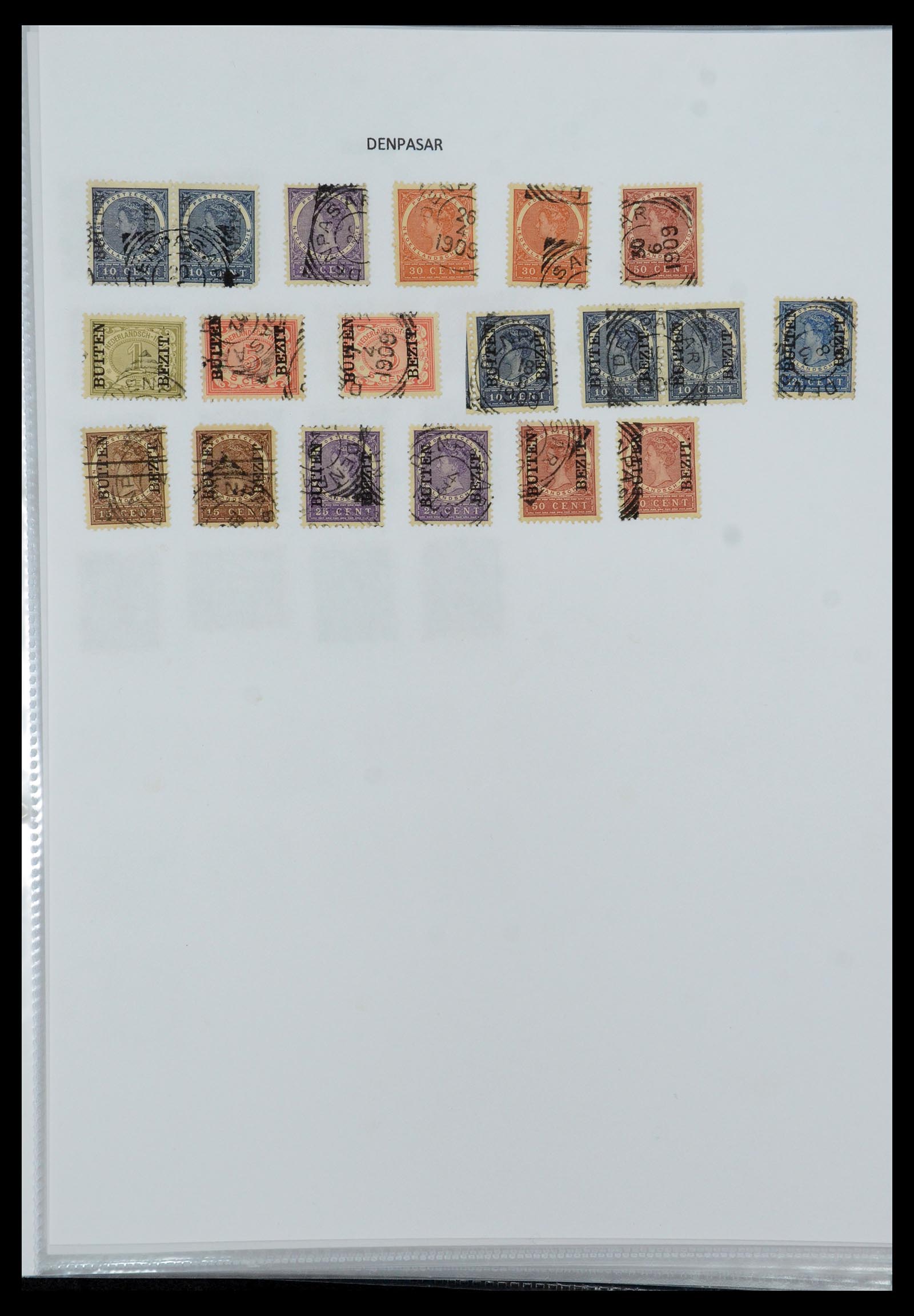 36432 043 - Stamp collection 36432 Dutch east Indies square cancels.