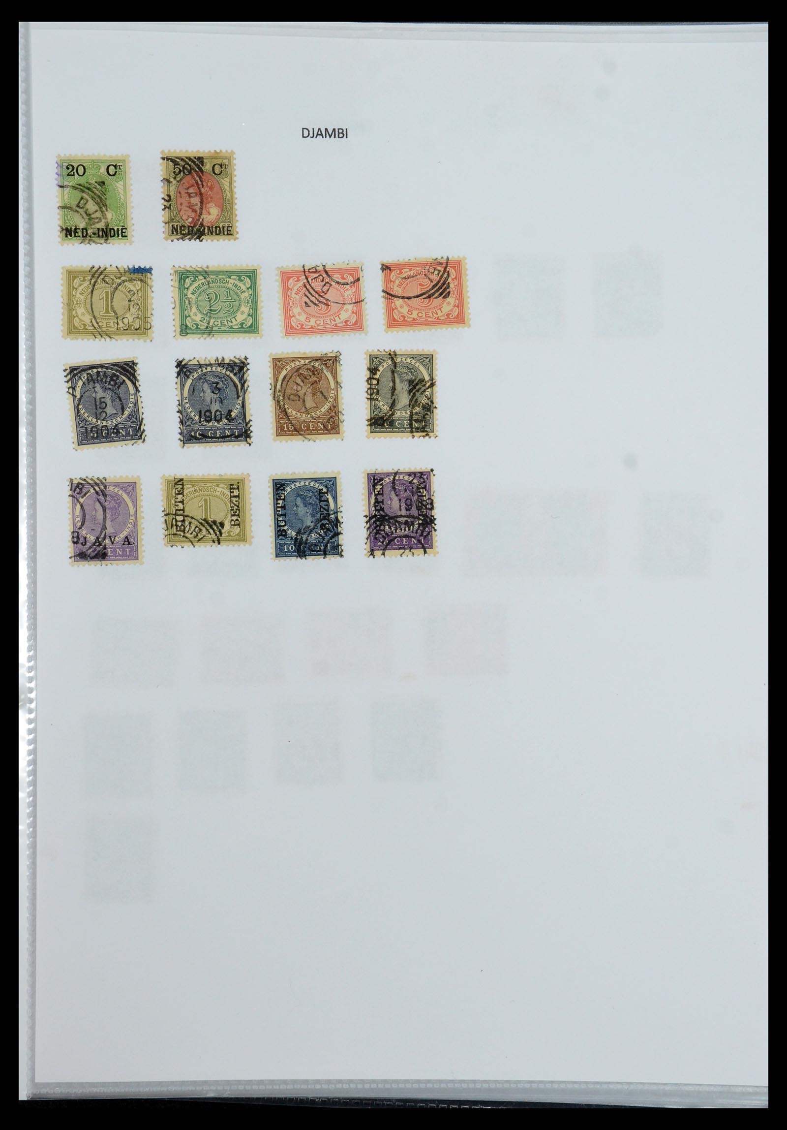 36432 044 - Postzegelverzameling 36432 Nederlands Indië vierkant stempels.