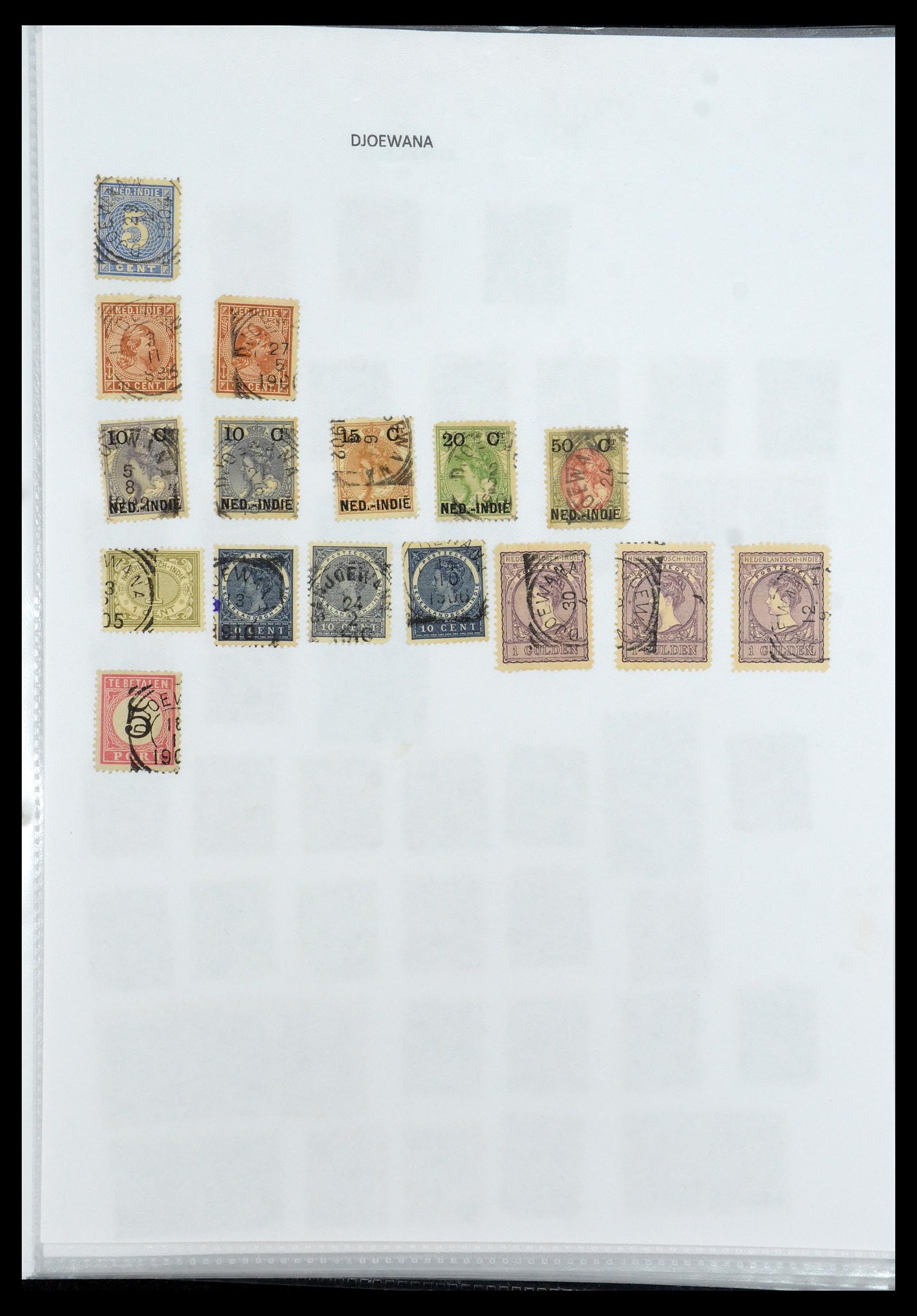 36432 046 - Stamp collection 36432 Dutch east Indies square cancels.
