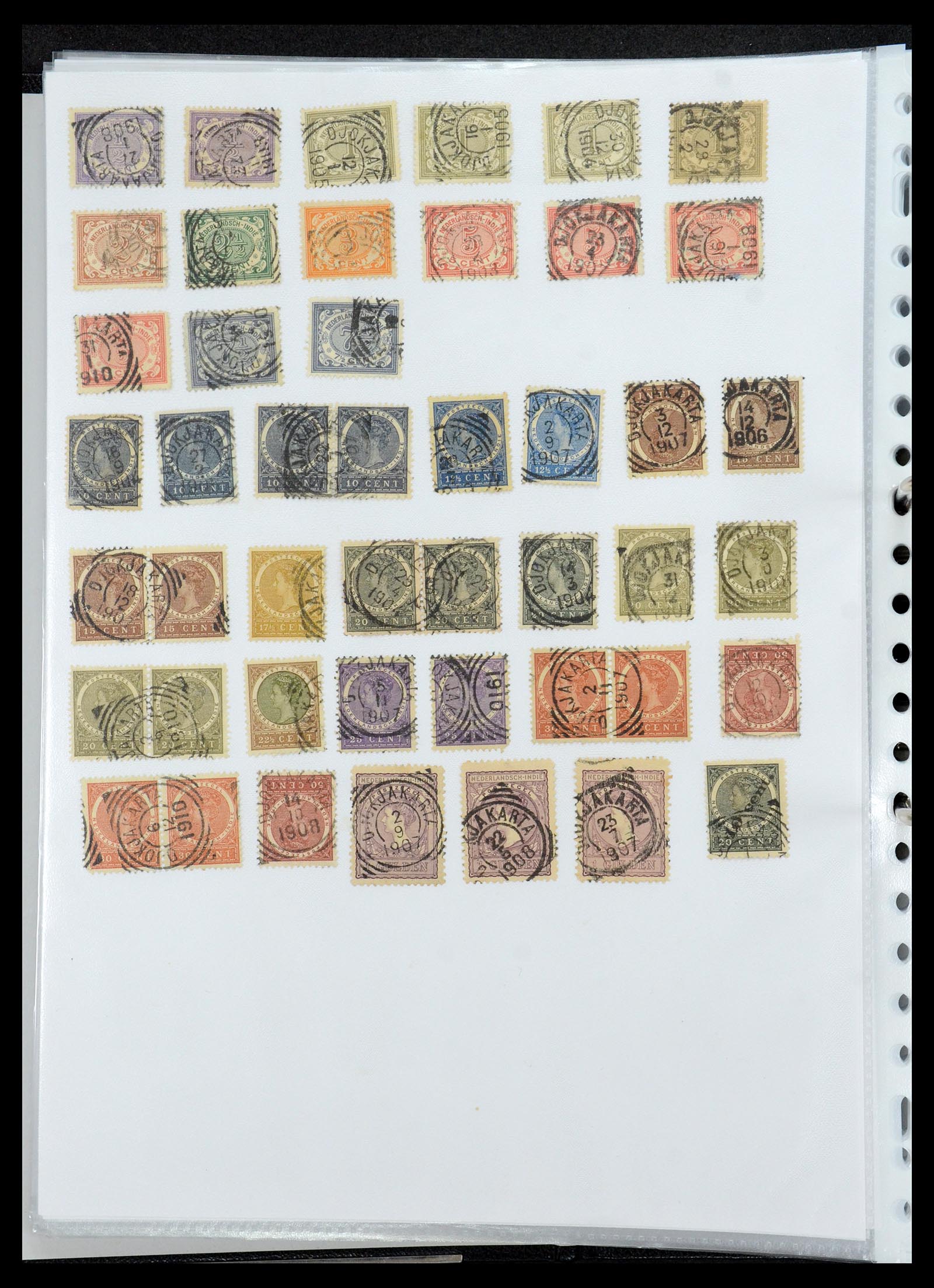 36432 048 - Stamp collection 36432 Dutch east Indies square cancels.
