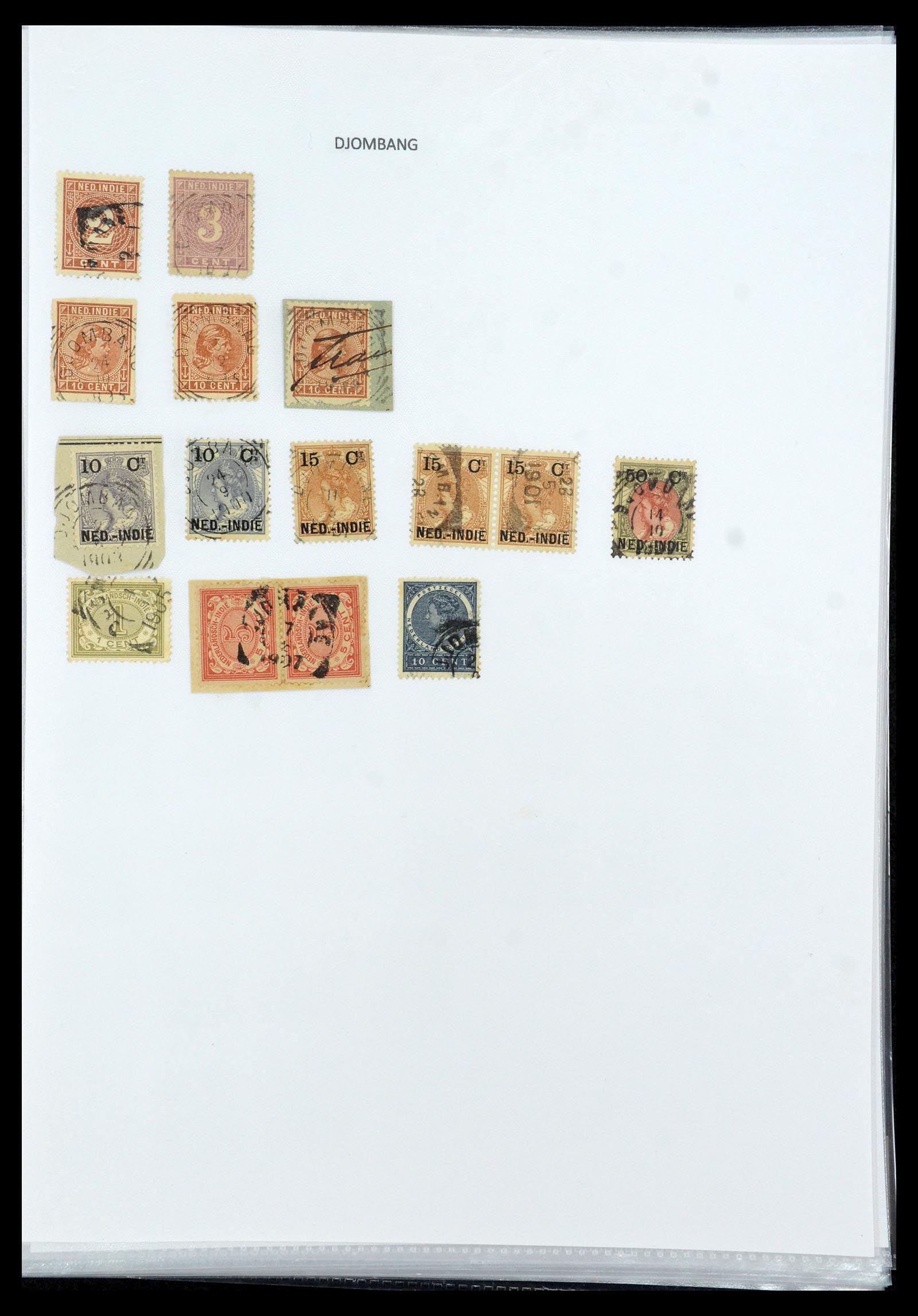 36432 050 - Stamp collection 36432 Dutch east Indies square cancels.