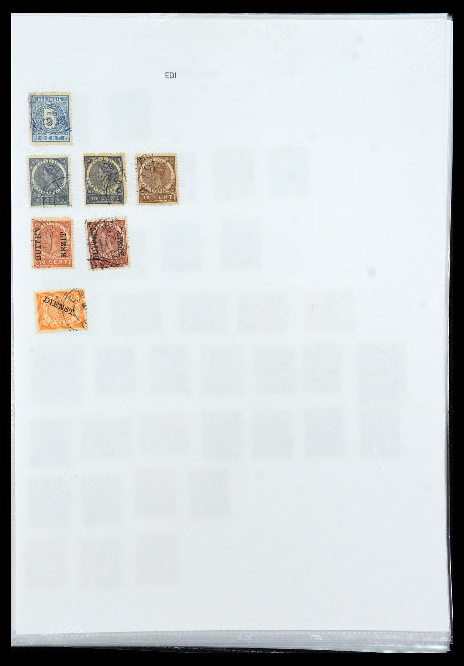 36432 051 - Postzegelverzameling 36432 Nederlands Indië vierkant stempels.