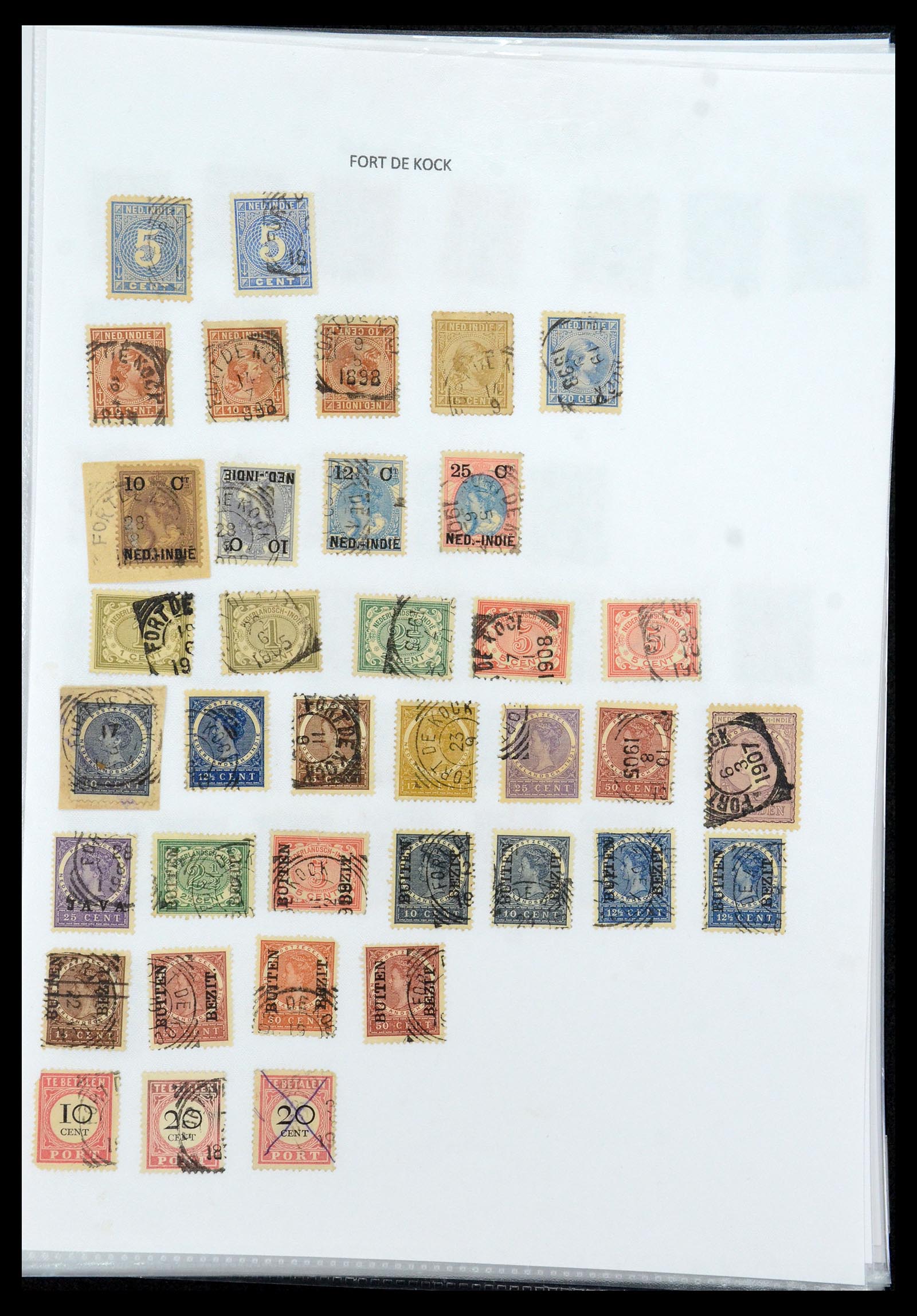 36432 052 - Postzegelverzameling 36432 Nederlands Indië vierkant stempels.