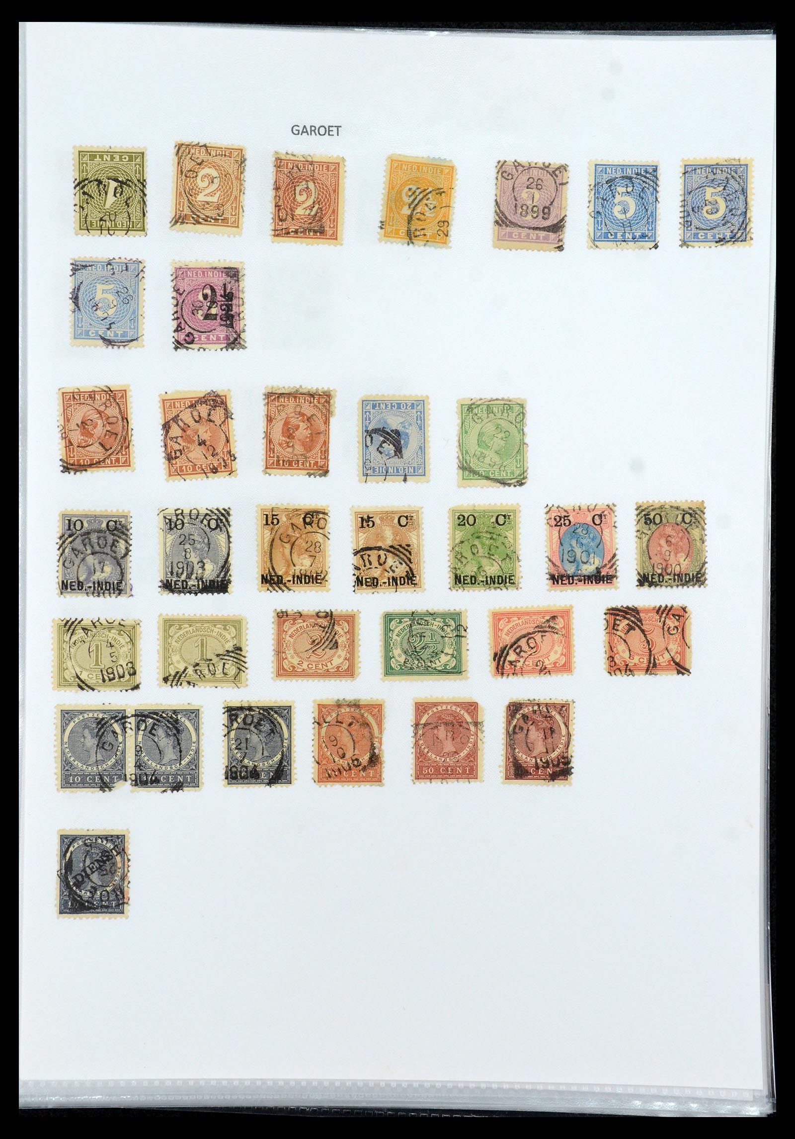 36432 053 - Postzegelverzameling 36432 Nederlands Indië vierkant stempels.