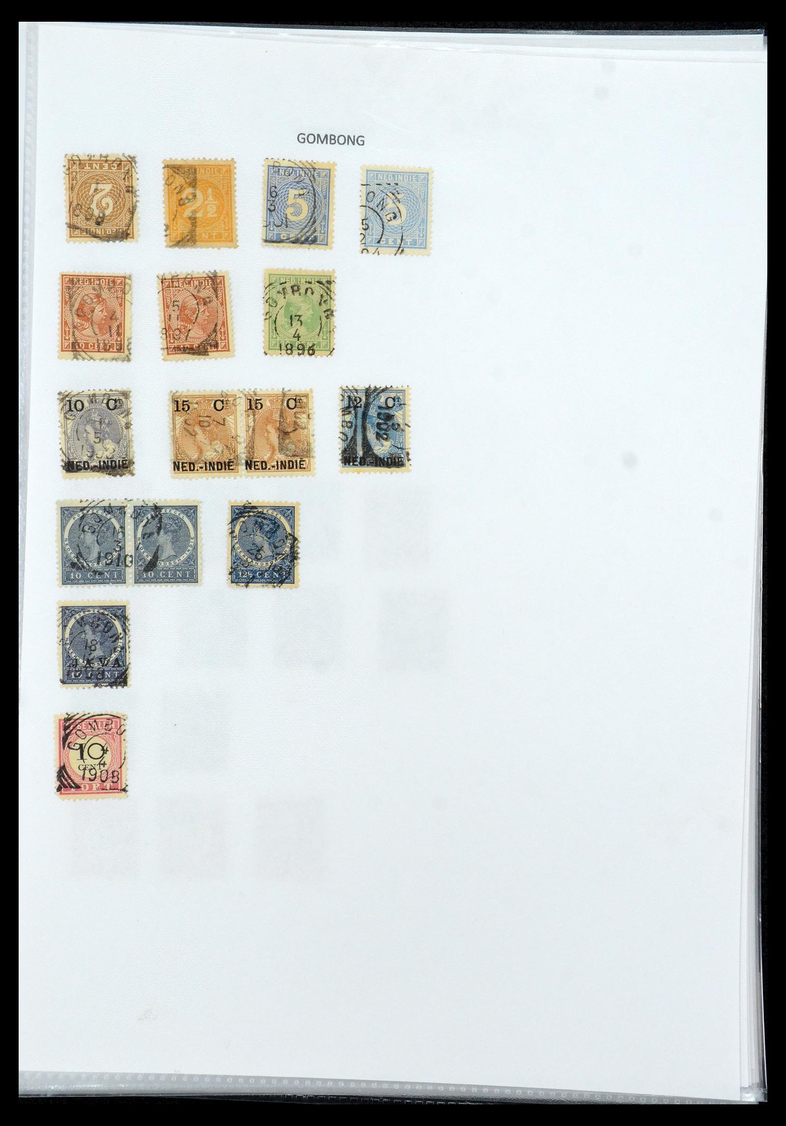 36432 054 - Stamp collection 36432 Dutch east Indies square cancels.