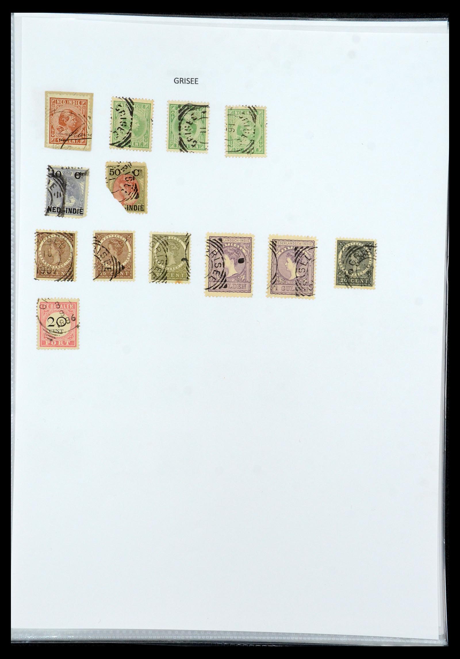 36432 056 - Stamp collection 36432 Dutch east Indies square cancels.