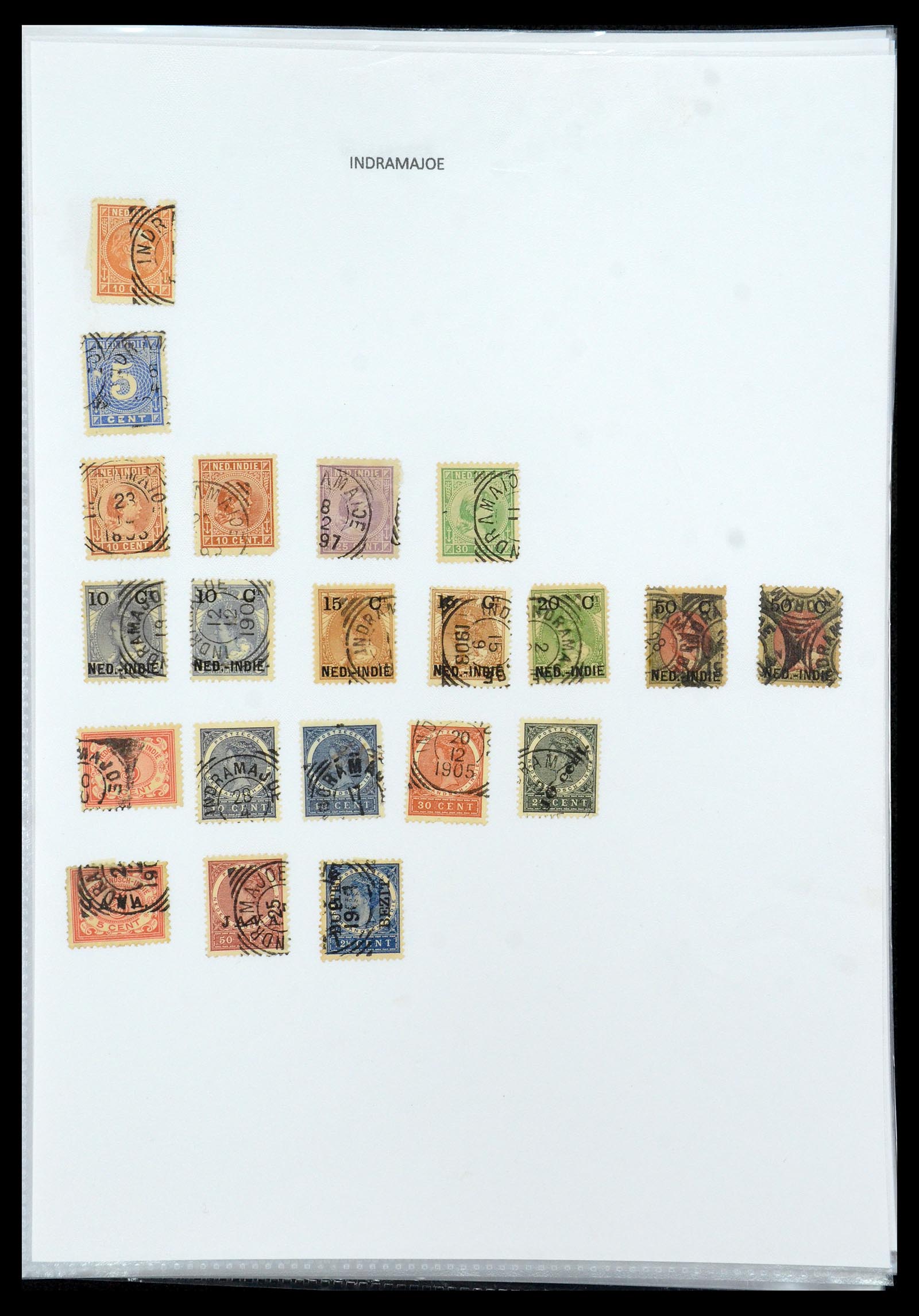 36432 058 - Postzegelverzameling 36432 Nederlands Indië vierkant stempels.