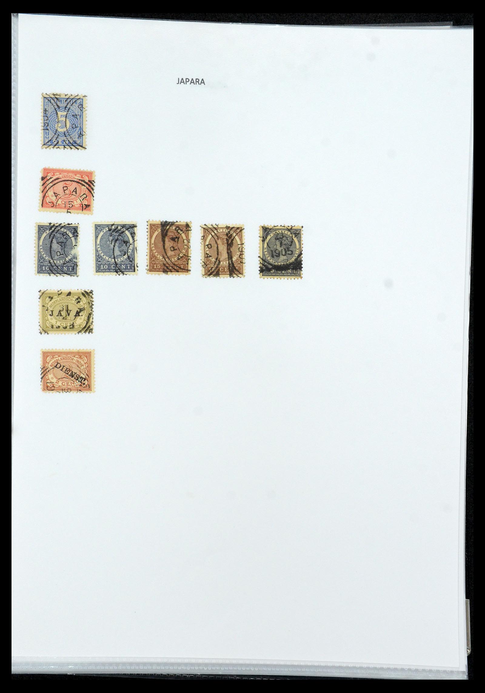 36432 060 - Postzegelverzameling 36432 Nederlands Indië vierkant stempels.