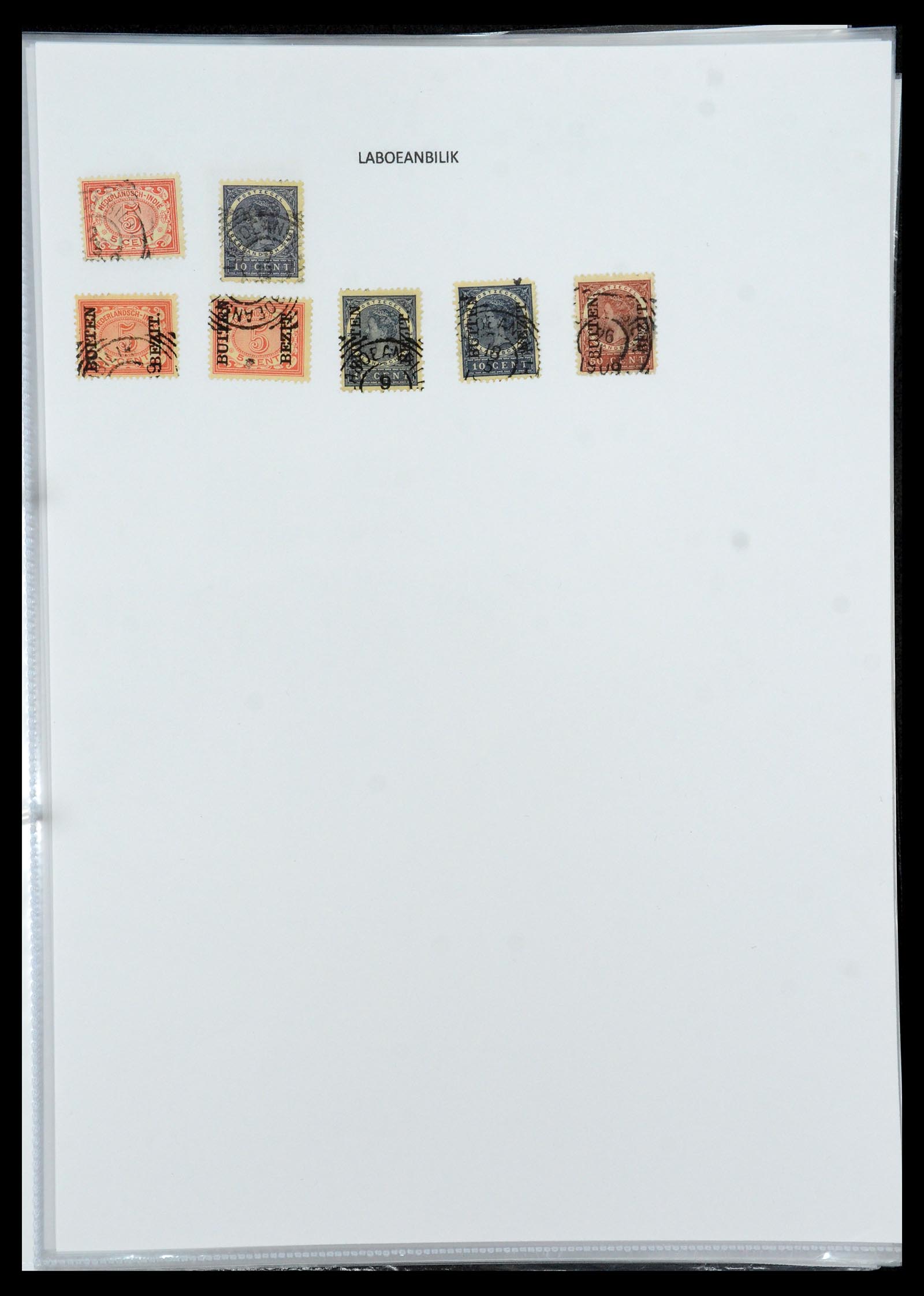 36432 082 - Postzegelverzameling 36432 Nederlands Indië vierkant stempels.