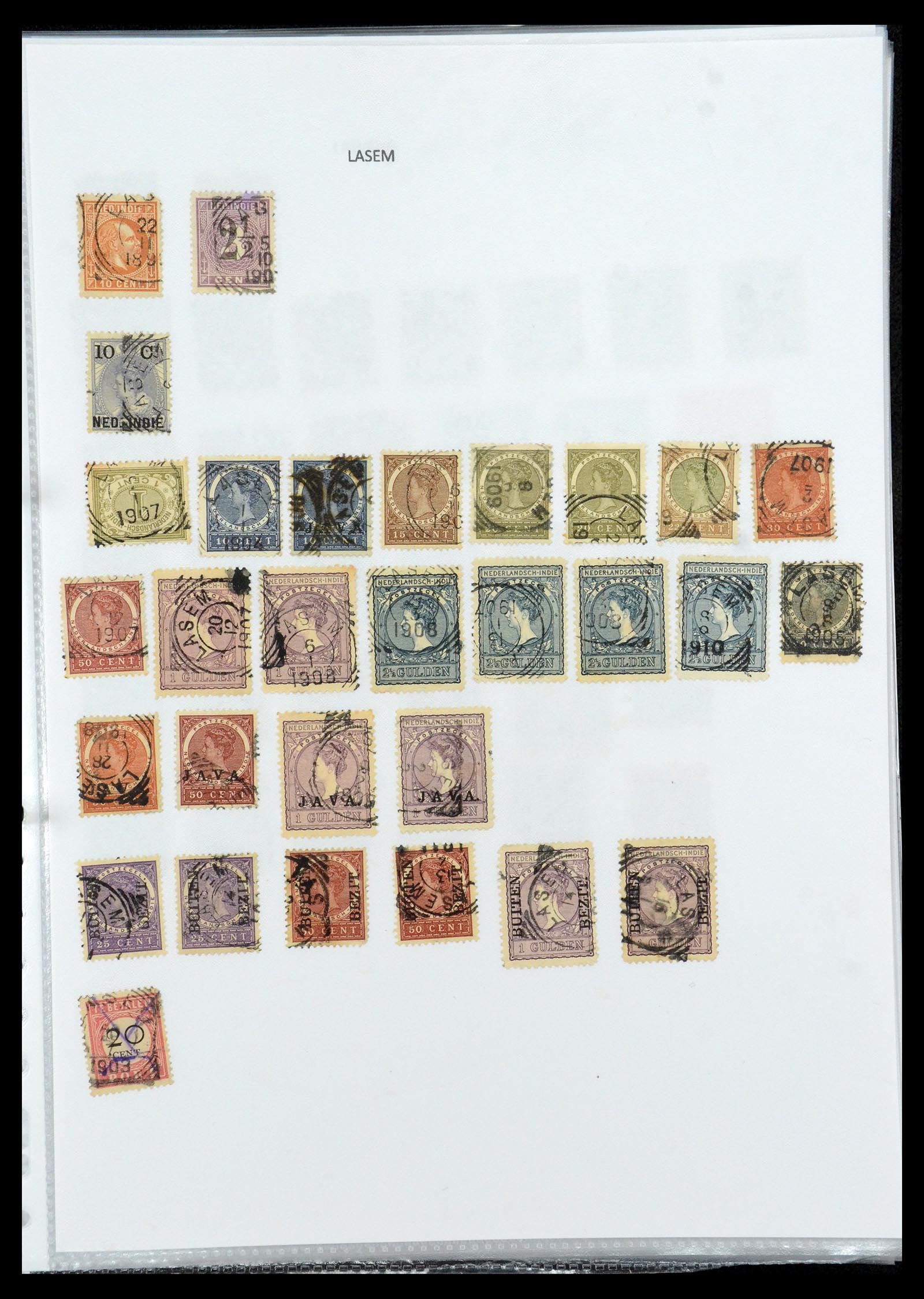 36432 085 - Postzegelverzameling 36432 Nederlands Indië vierkant stempels.