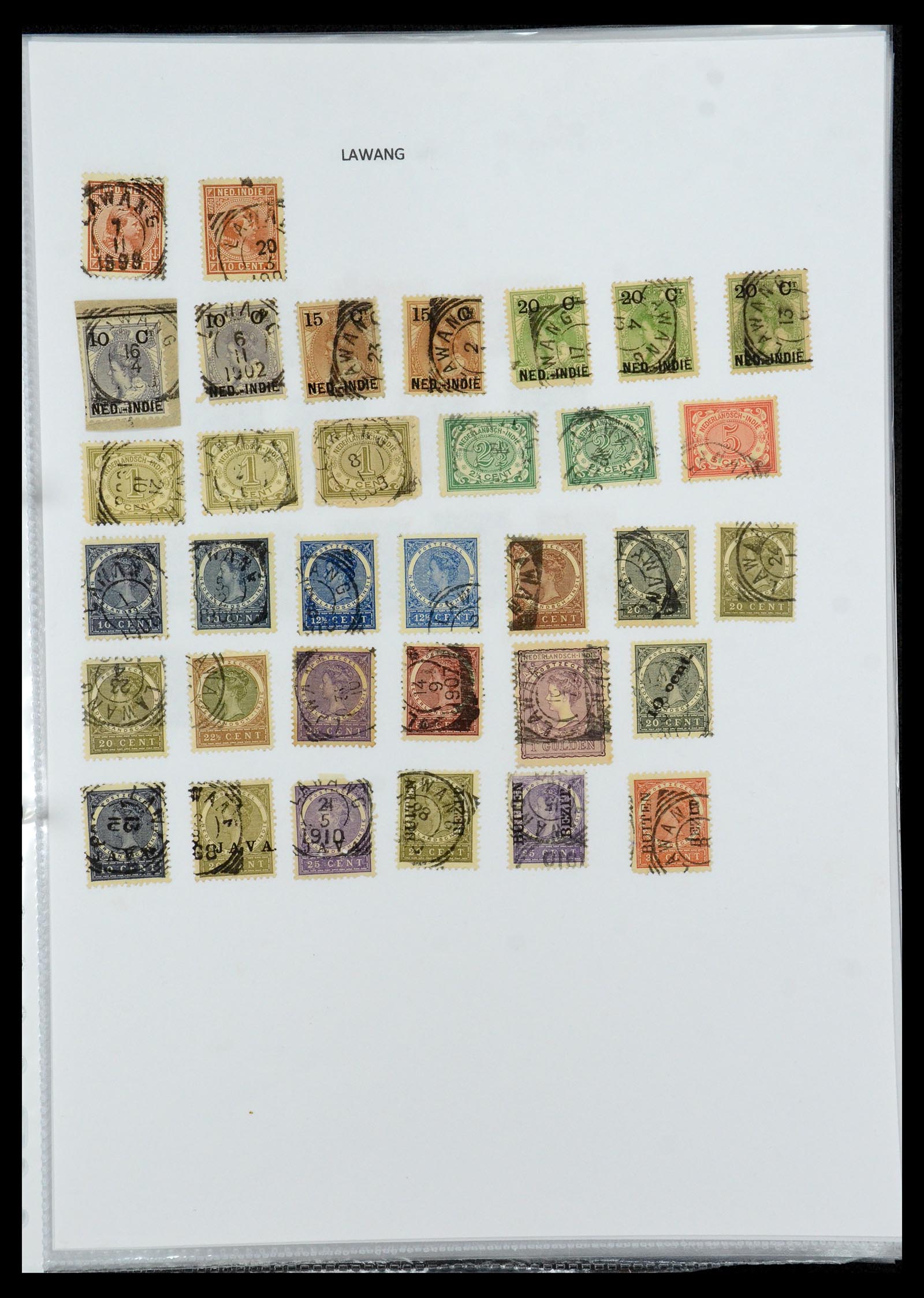 36432 086 - Postzegelverzameling 36432 Nederlands Indië vierkant stempels.