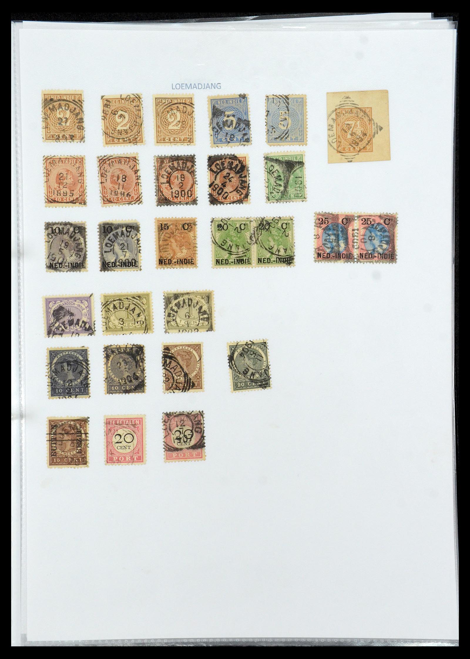 36432 090 - Postzegelverzameling 36432 Nederlands Indië vierkant stempels.