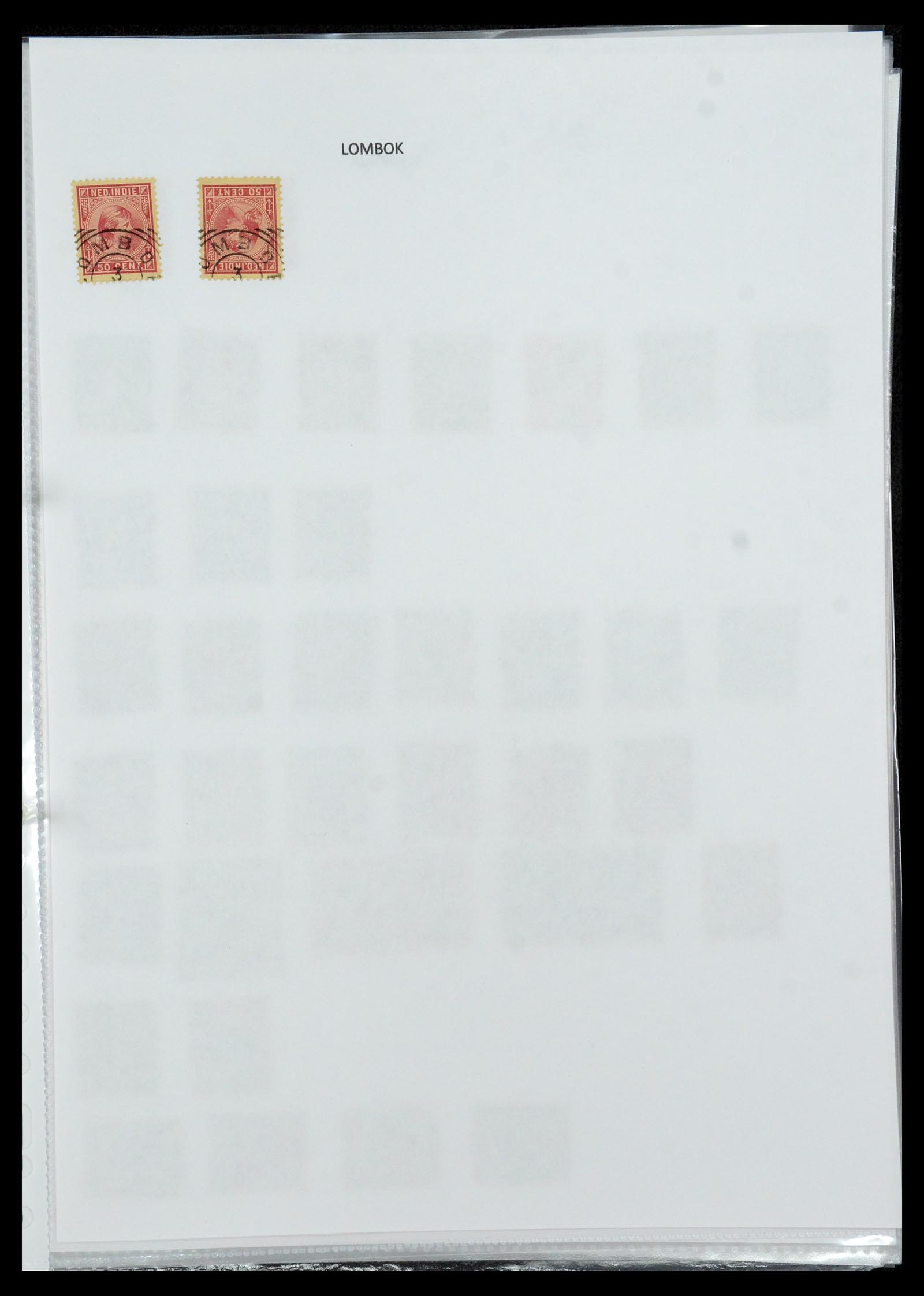 36432 091 - Postzegelverzameling 36432 Nederlands Indië vierkant stempels.