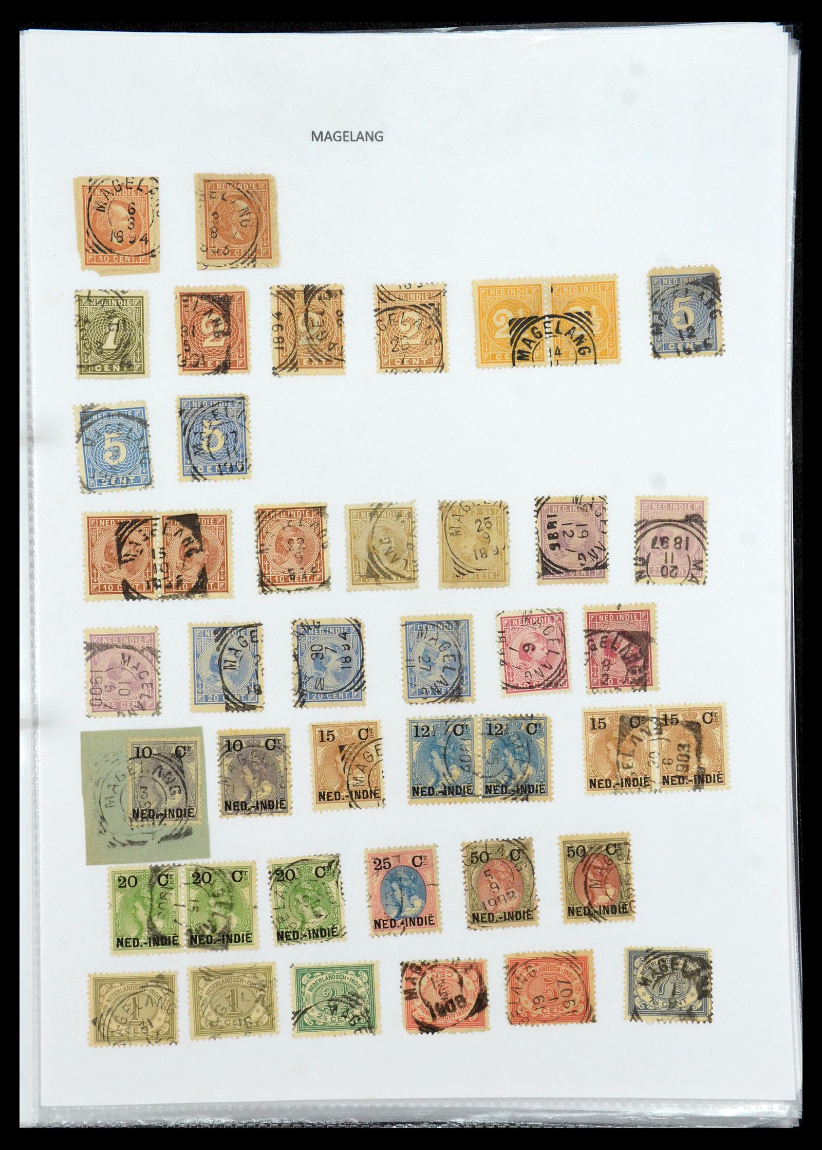36432 093 - Postzegelverzameling 36432 Nederlands Indië vierkant stempels.