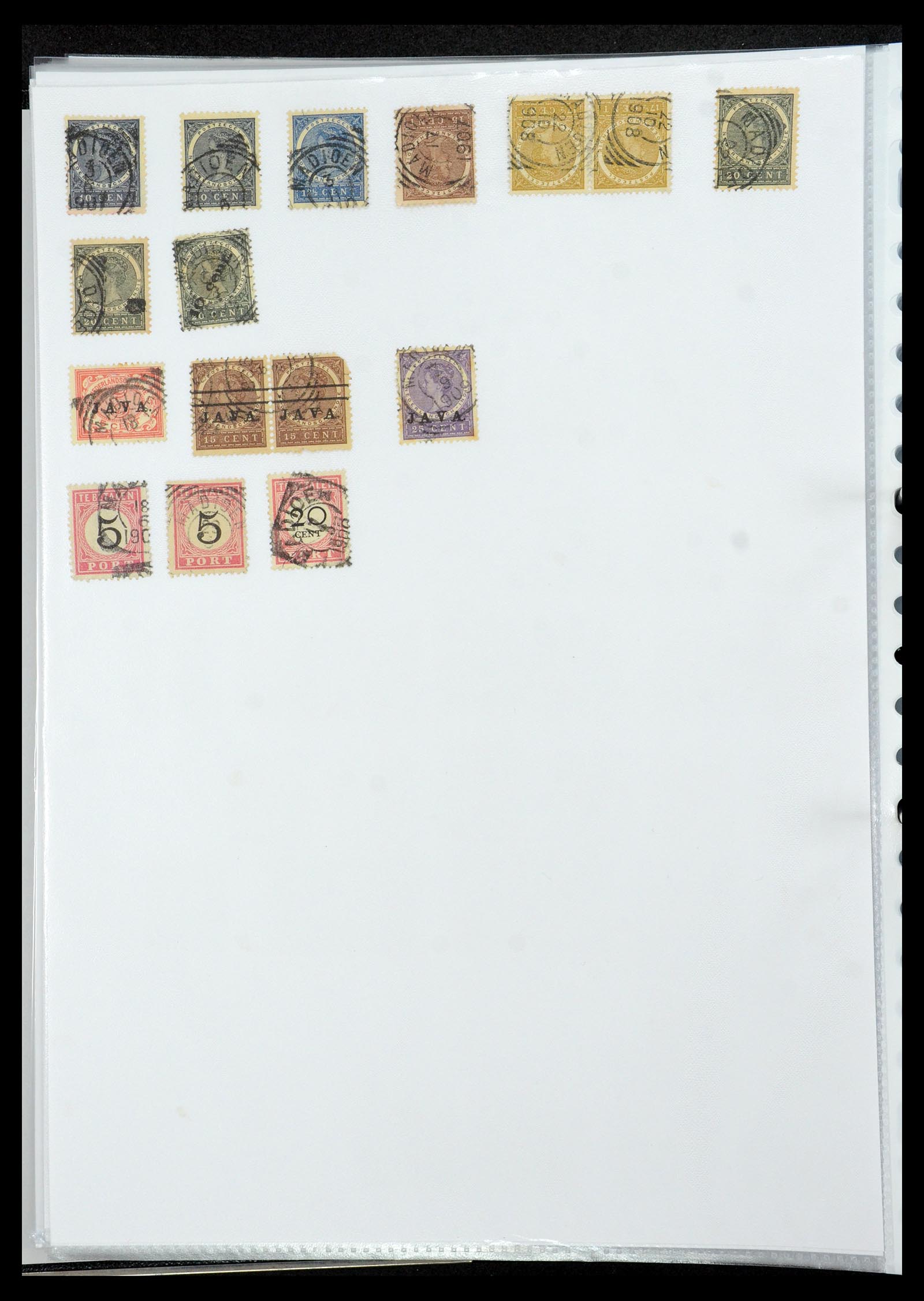 36432 094 - Postzegelverzameling 36432 Nederlands Indië vierkant stempels.