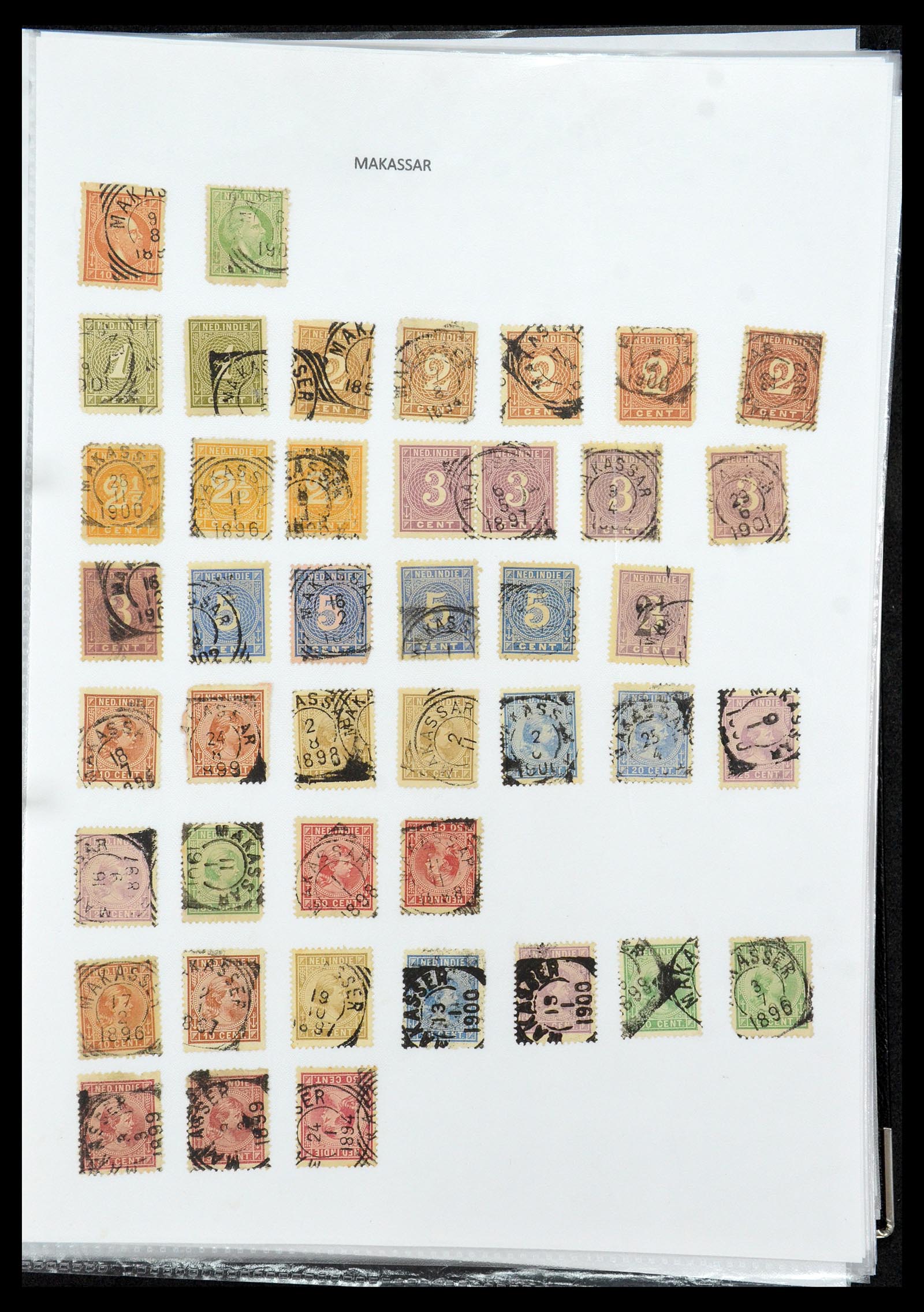 36432 096 - Postzegelverzameling 36432 Nederlands Indië vierkant stempels.